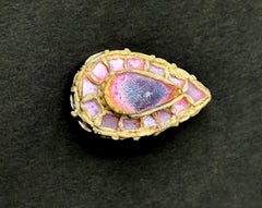 French Talosel Brooch with Glass Inlay by Line Vautrin Branded