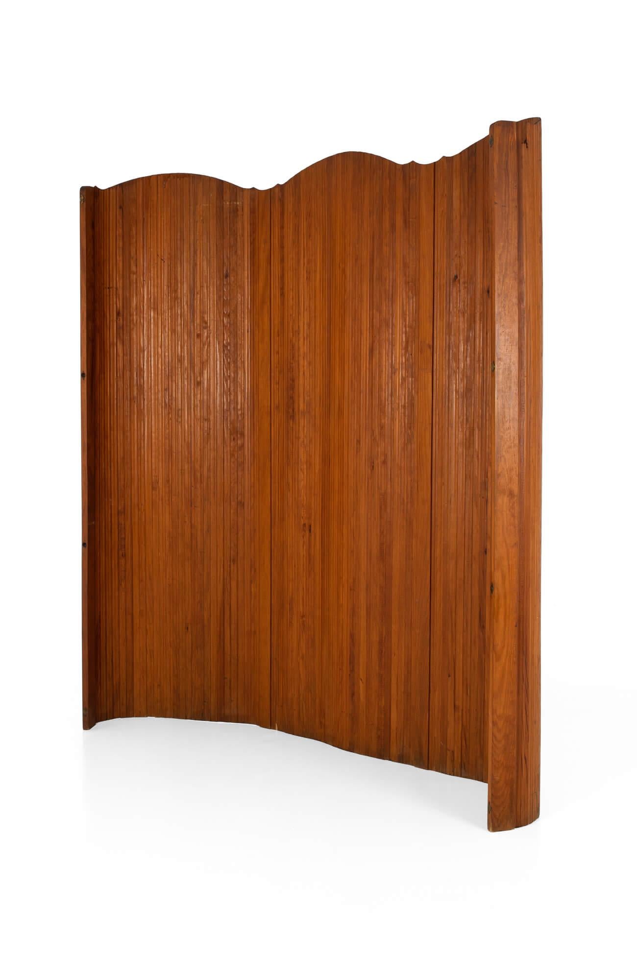 Mid-Century Modern French Tambour Room Screen by SNSA For Sale