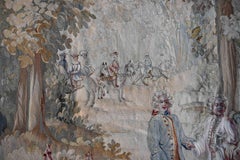 French Tapestry 19th - European Aristocratic, Strolling in the Forest - N° 1494