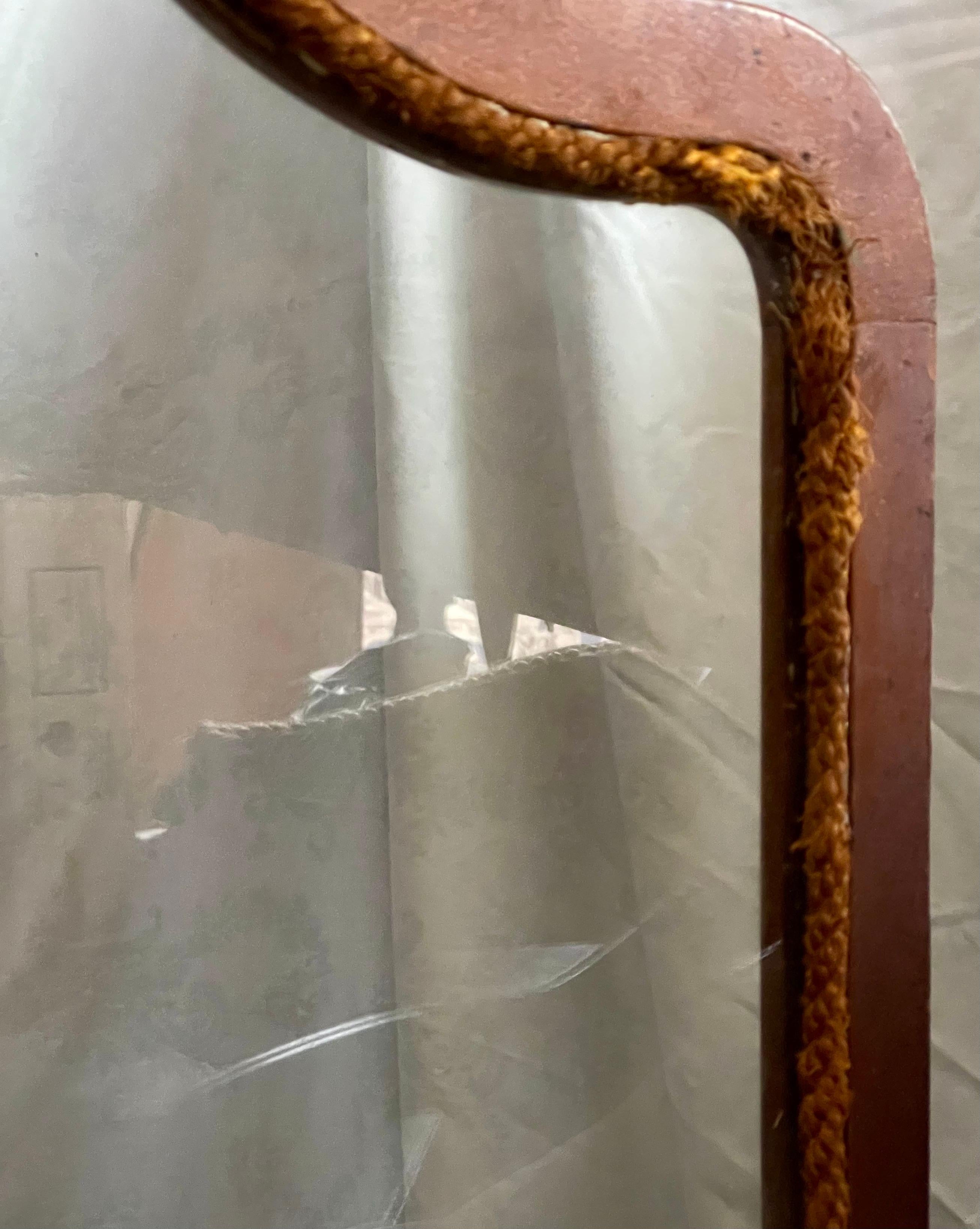 French Tapestry 3 Panel Room Carved Wood Divider/Screen Glass Window For Sale 9
