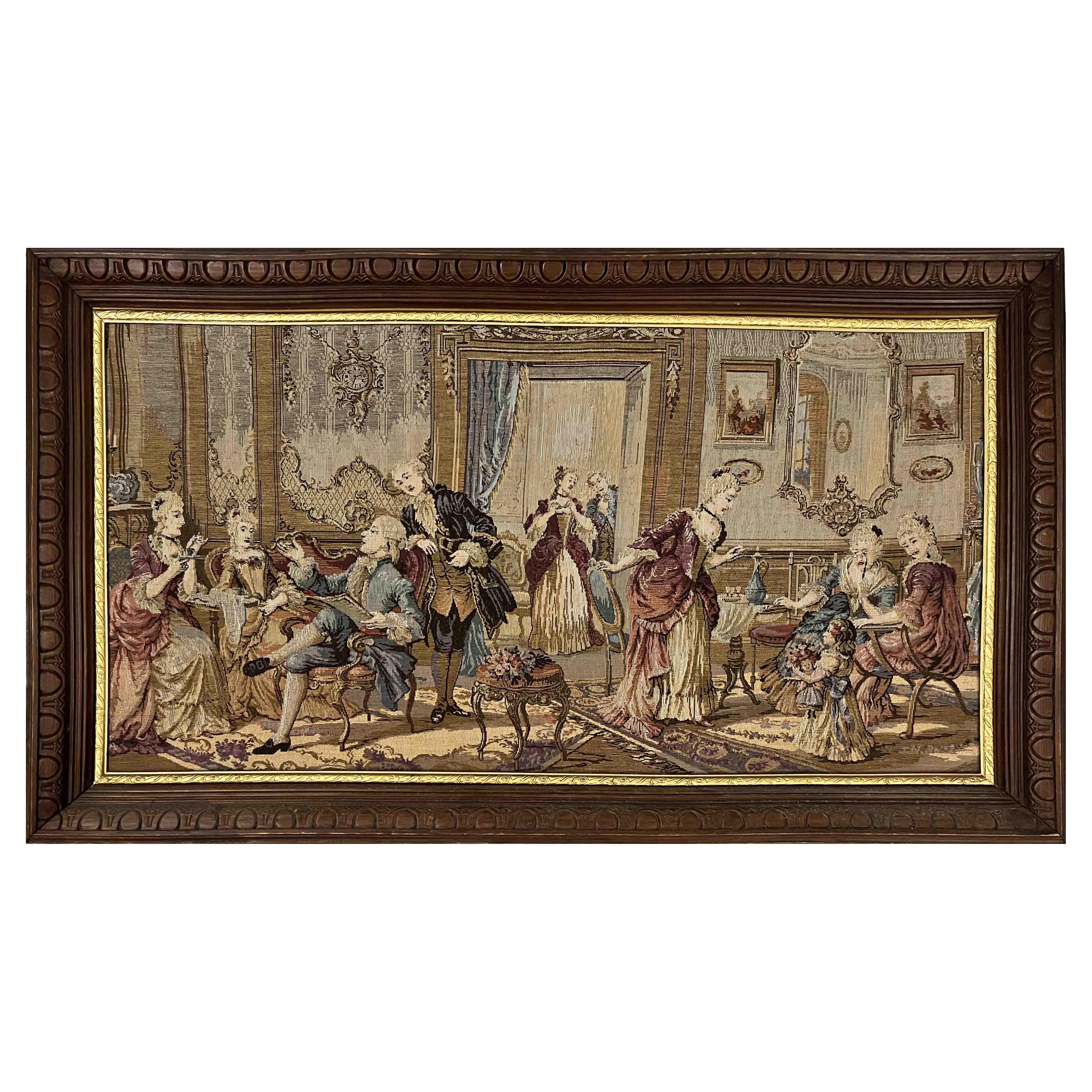 French Tapestry Around 1950 Framed, N° 1169