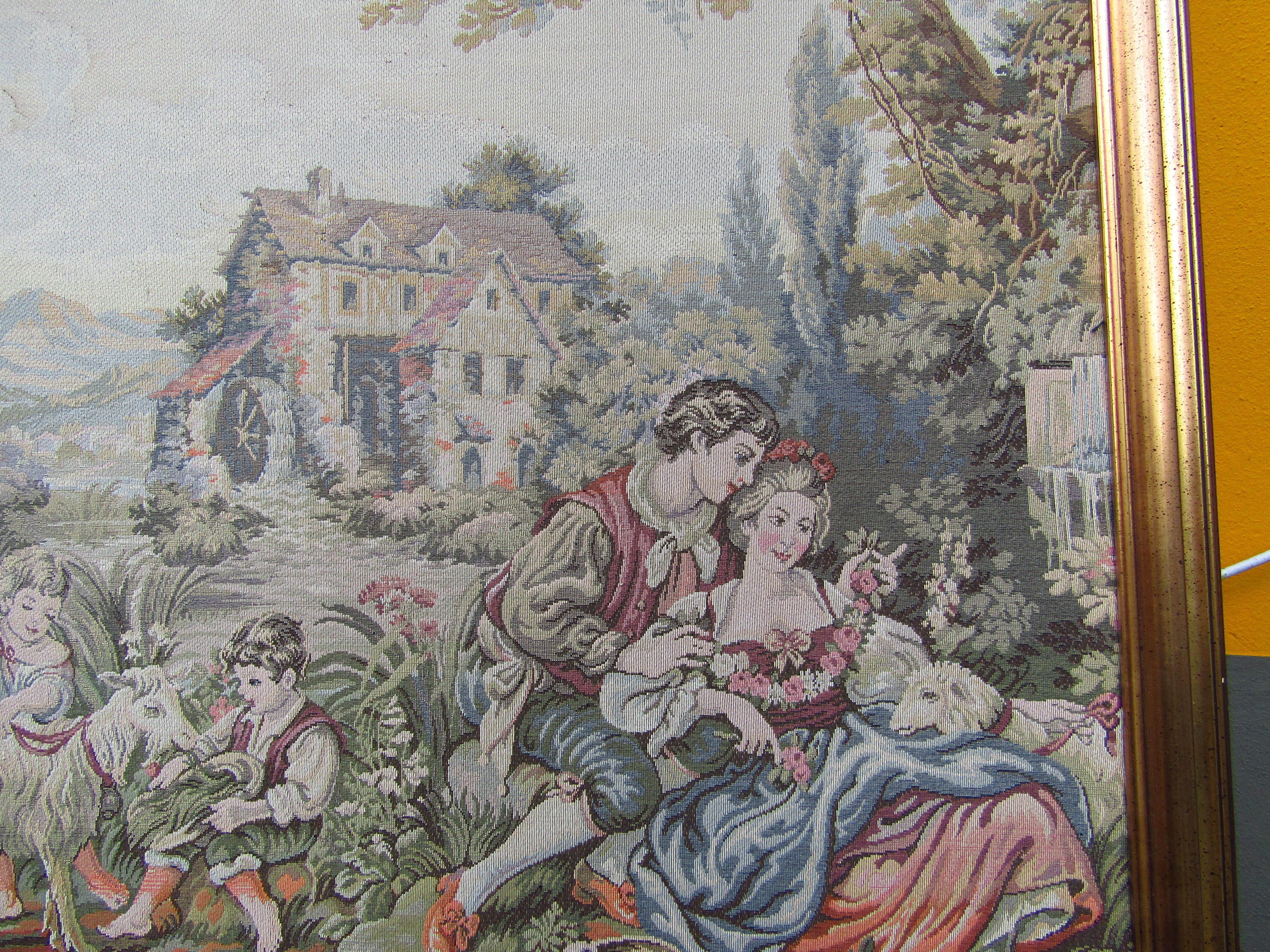 French Provincial French Tapestry Aubusson Style, 1880 For Sale