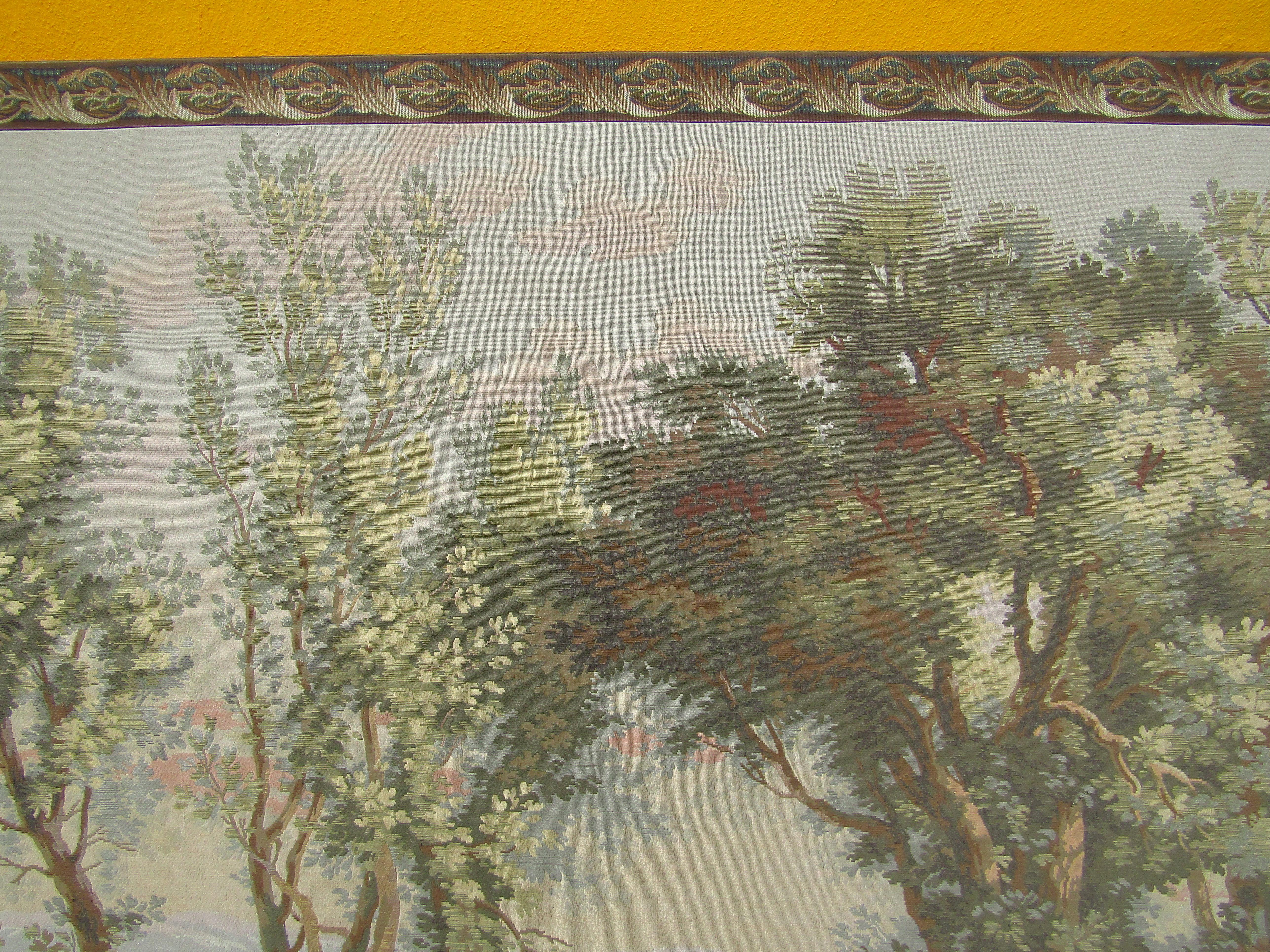 Woven French Tapestry Aubusson Style, 1880