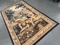 Alfombra Tapiz Francés Decoración de Pared Alfombra Aubusson Alfombra Pictórica de Lana Tejida a Mano