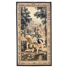 Vintage French Tapestry Carpet Wall Decoration Aubusson Rug Handwoven Wool Pictorial Rug