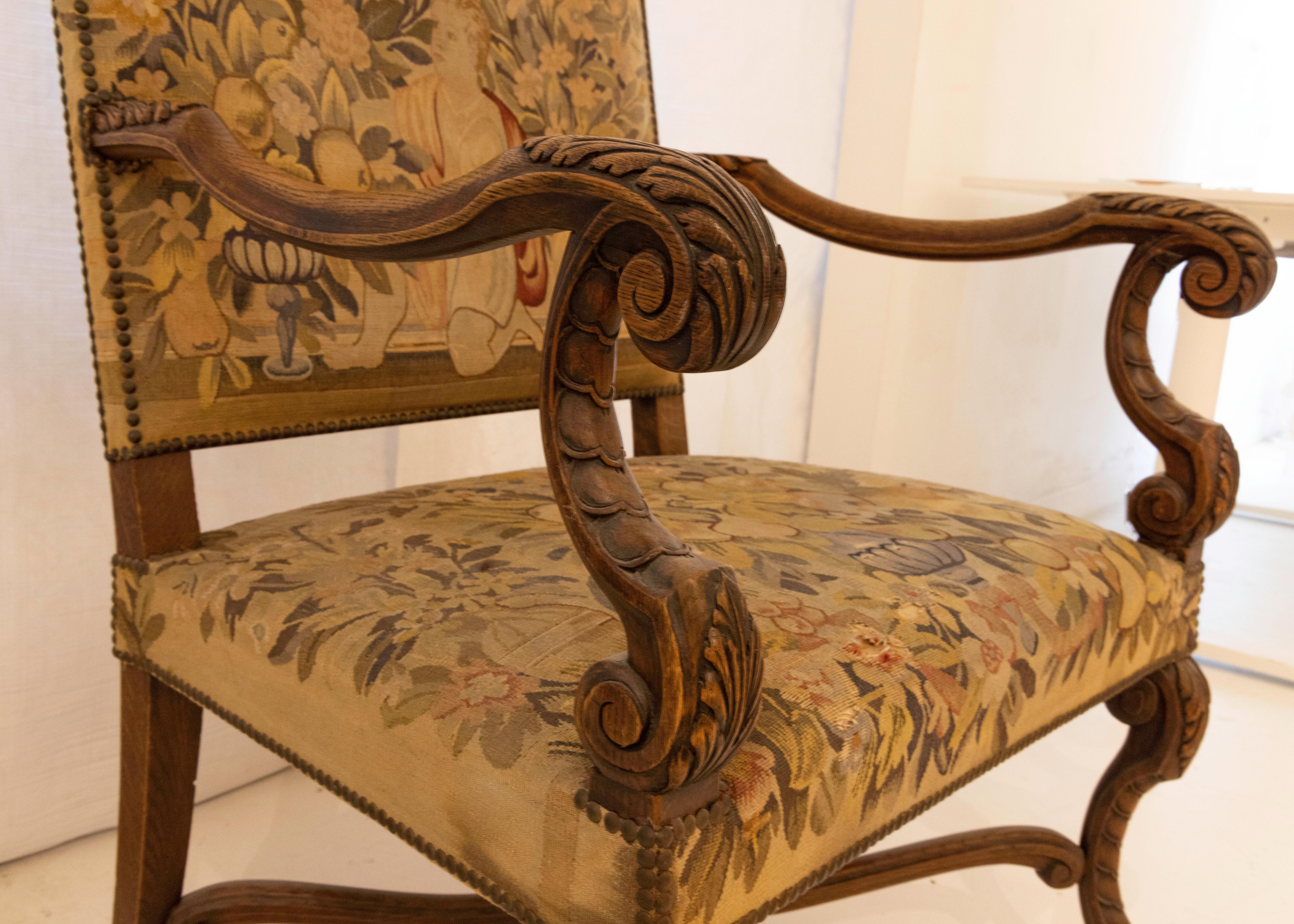 antique tapestry chairs