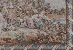 Tapisserie française circa 1970, Scène Galante - 2 m17lx1m46h - No. 1399