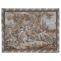 Vintage French Tapestry circa 1970, Scene Galante - 2m17lx1m46h - No. 1399
