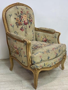 French Tapestry Covered Armchair, Early 20th Century