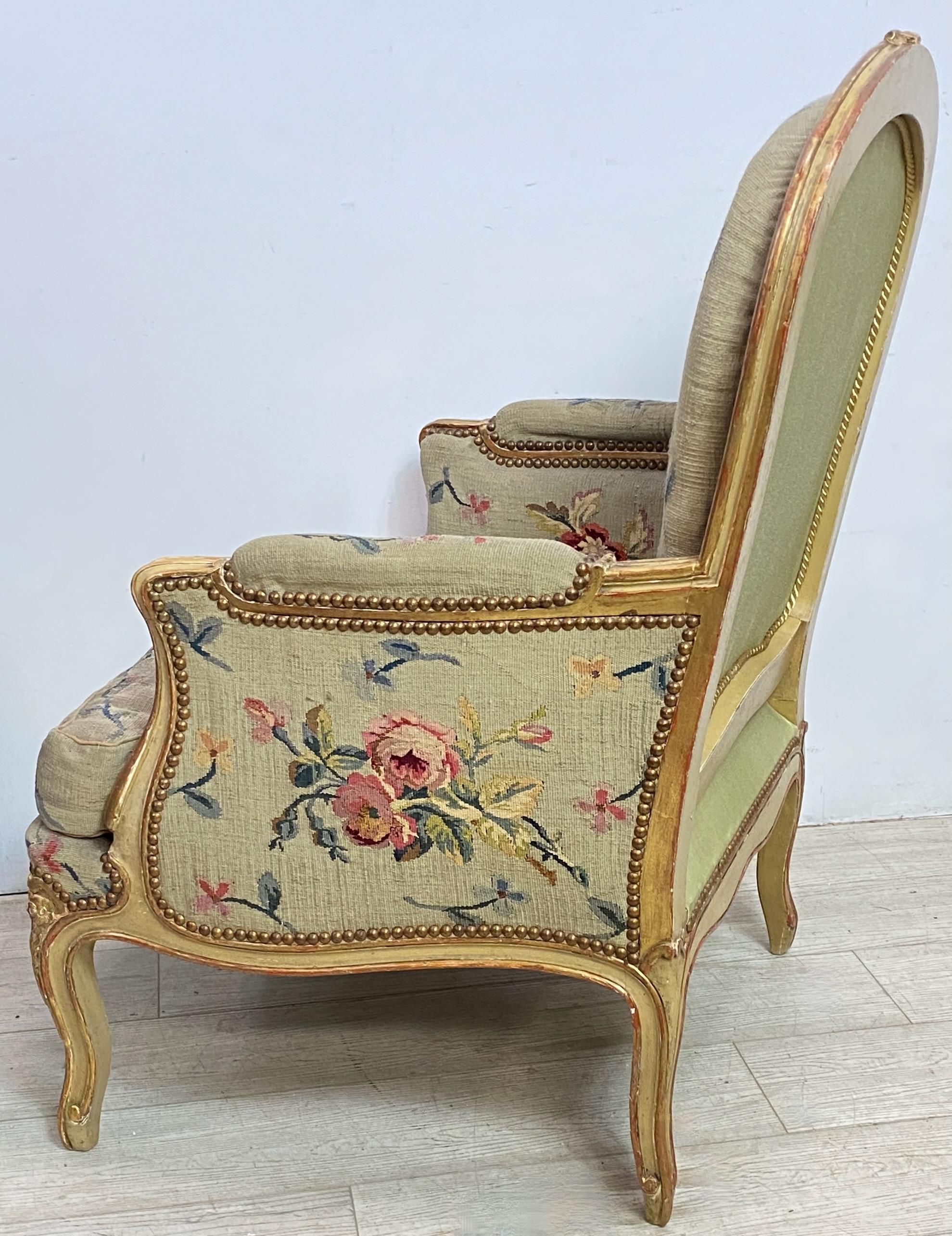 French Tapestry Covered Armchair, Early 20th Century In Good Condition For Sale In San Francisco, CA