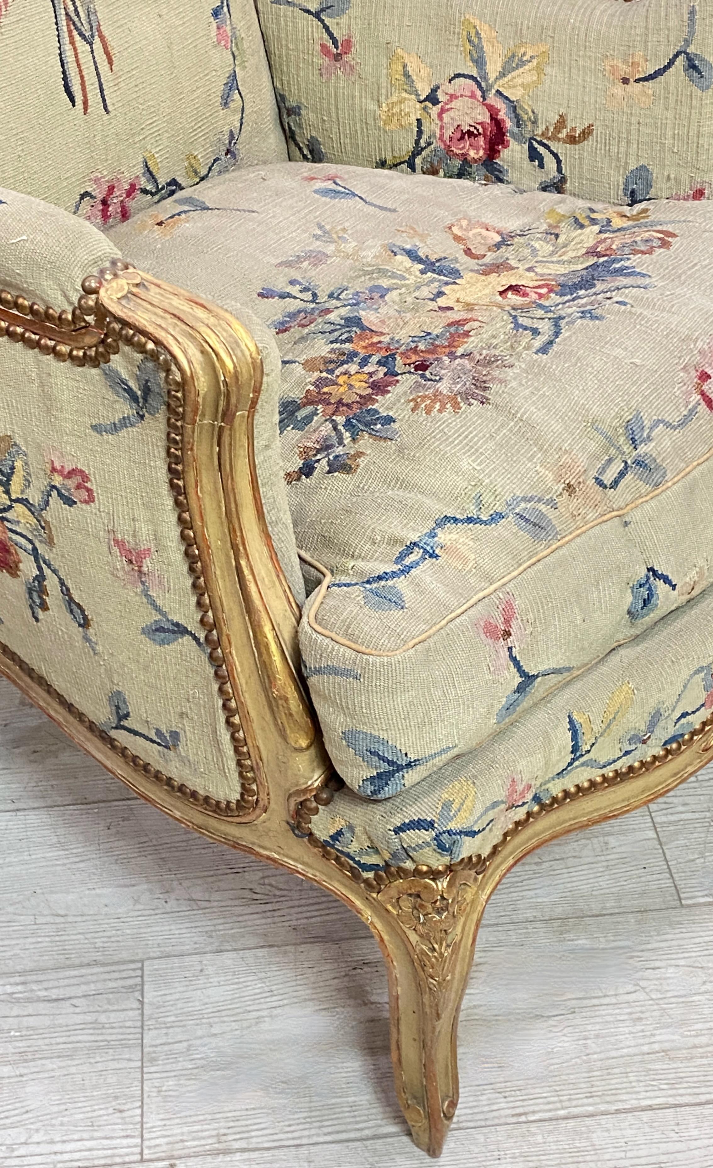 Upholstery French Tapestry Covered Armchair, Early 20th Century For Sale