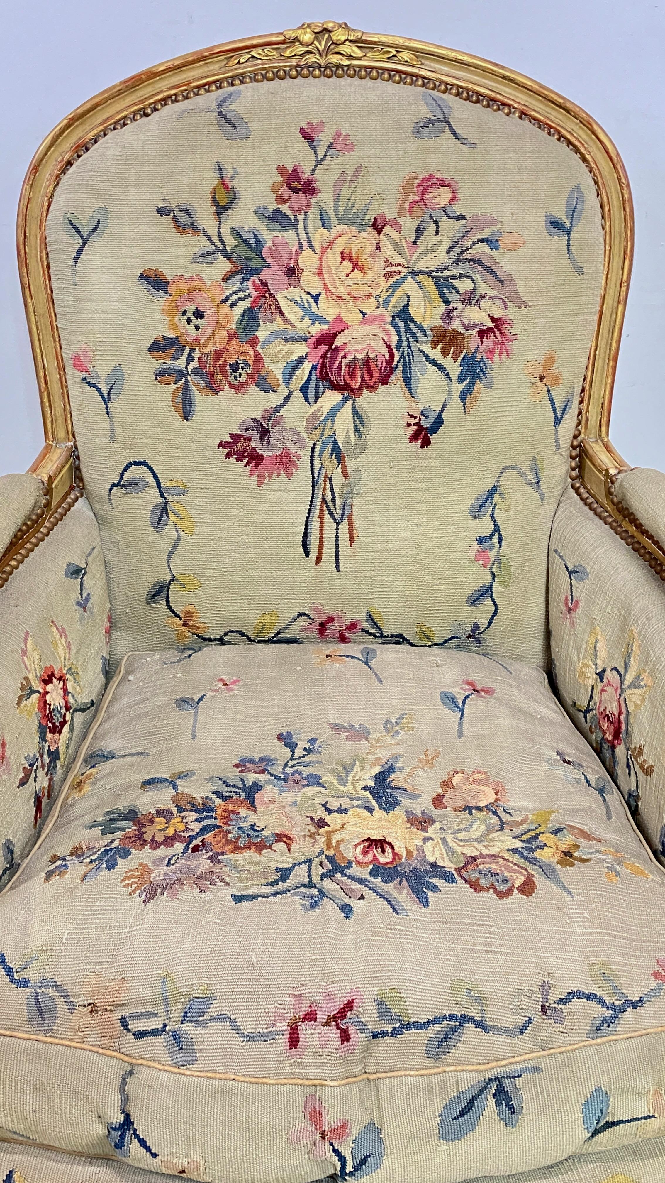 French Tapestry Covered Armchair, Early 20th Century For Sale 1