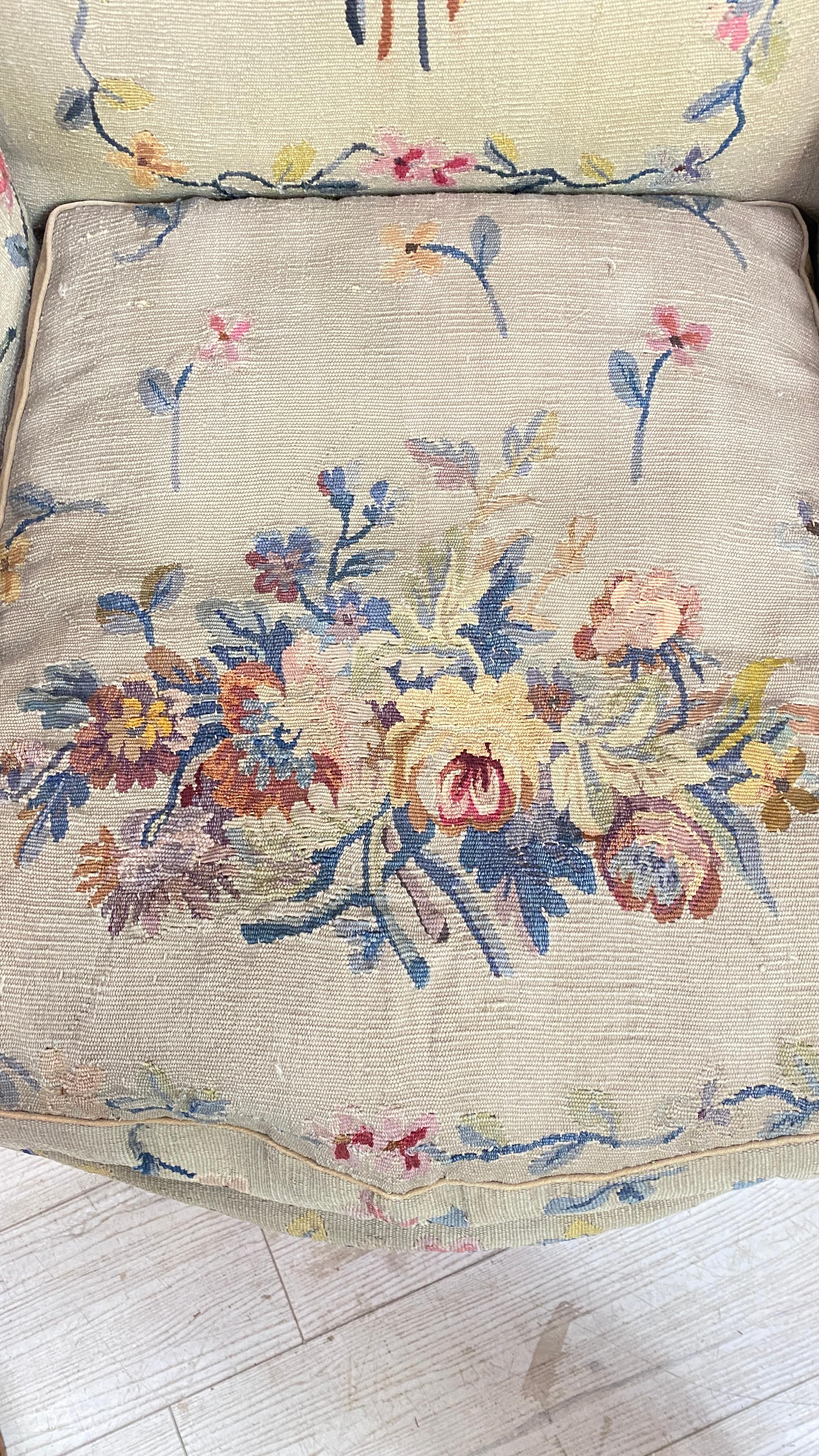 French Tapestry Covered Armchair, Early 20th Century For Sale 3