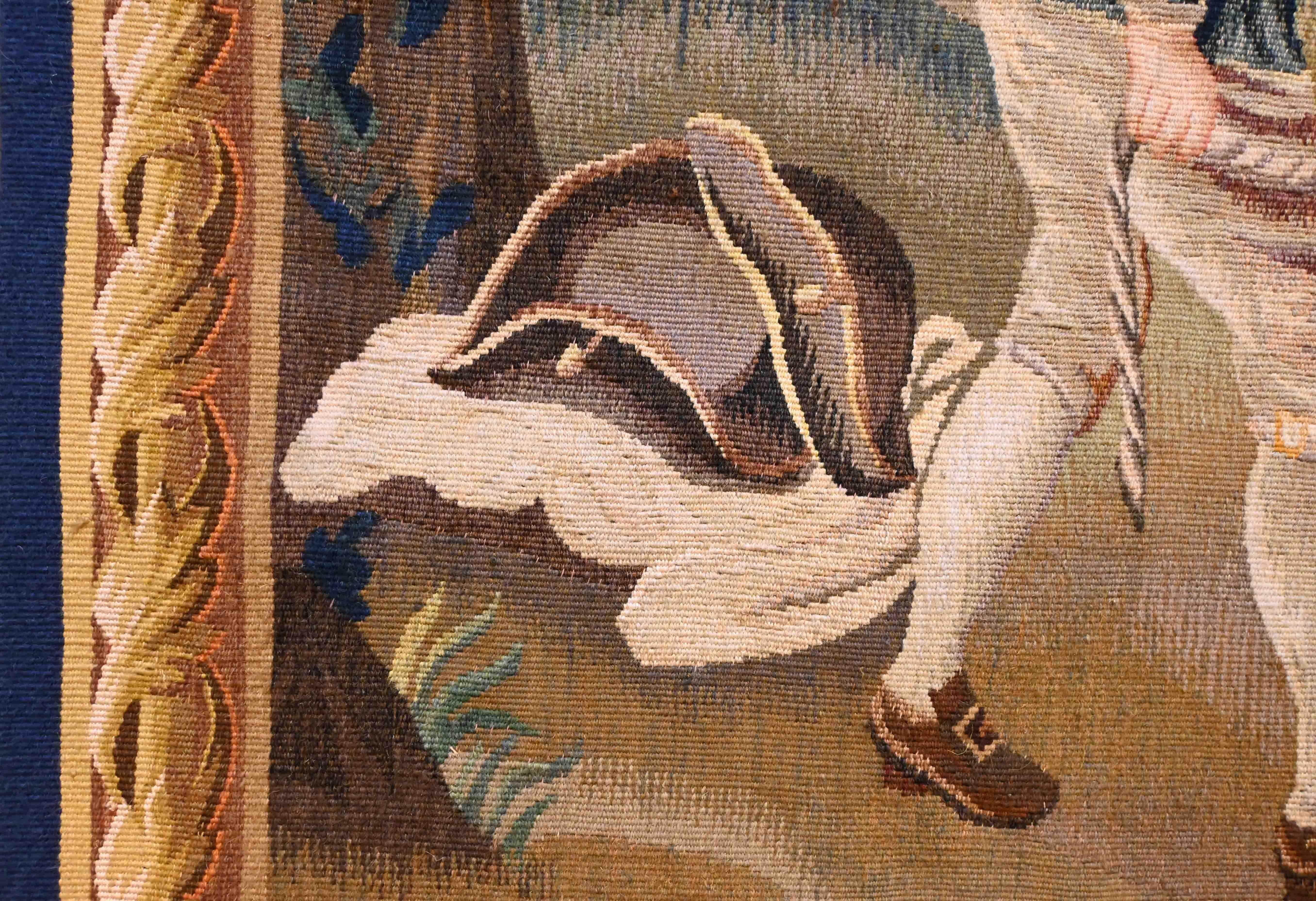 Französischer Wandteppich von Manufacture Aubusson - The Swing - 1m98lx1m50h - Nr. 237 (Wolle) im Angebot