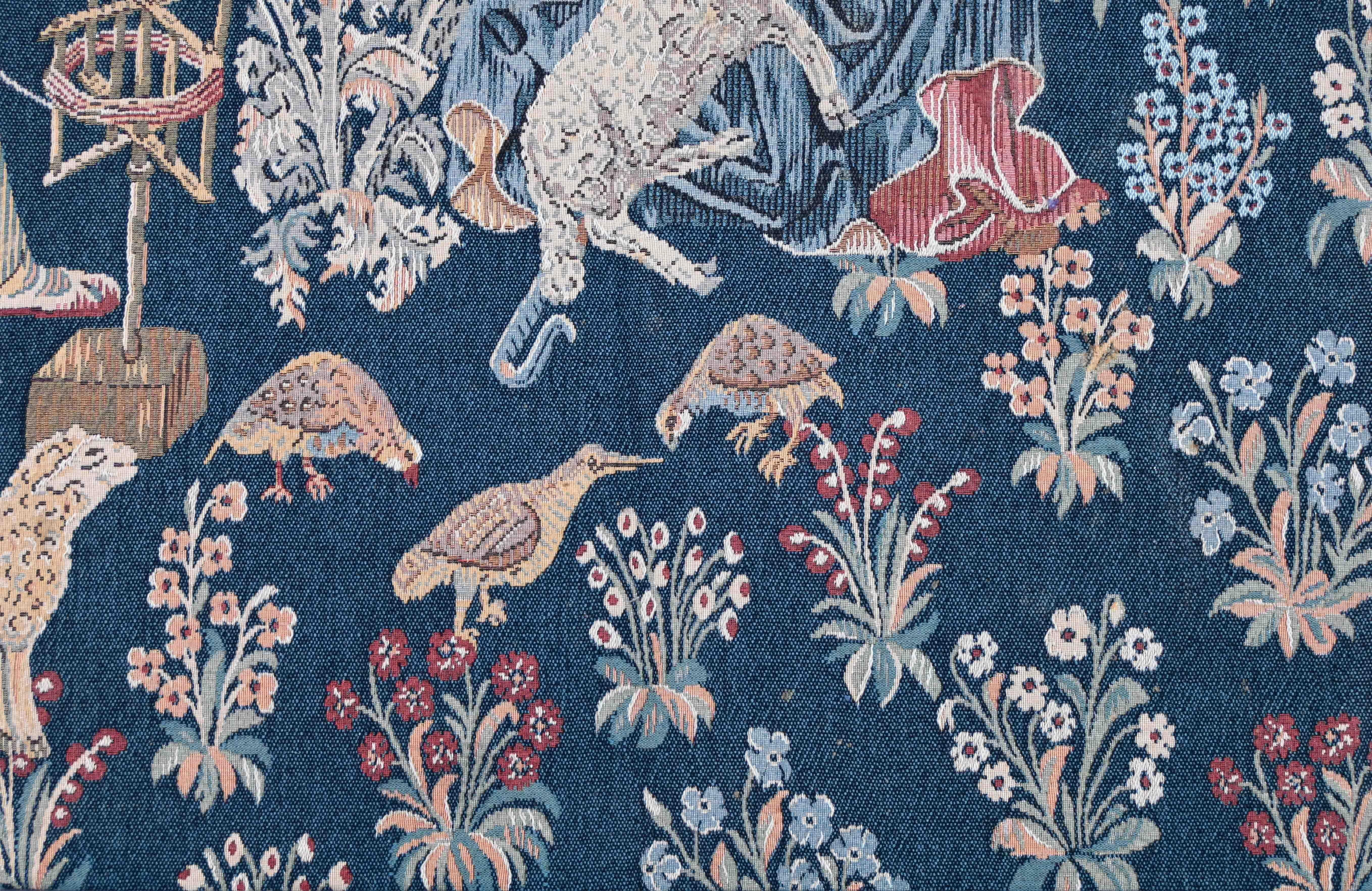 Französischer Wandteppich, echtes Jacquard im mittelalterlichen Stil, H 131 x W 190 cm, N 1439 im Zustand „Hervorragend“ im Angebot in Paris, FR