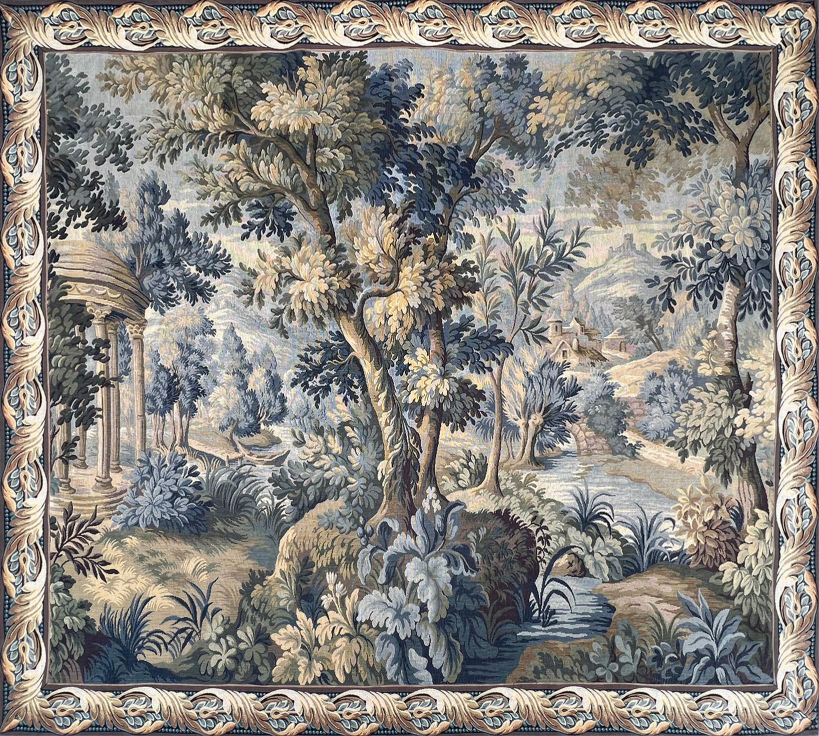 Französischer Wandteppich-Jacquard-Manufaktur Aubusson im Stil des 18. Jahrhunderts, N. 1452 im Angebot 3
