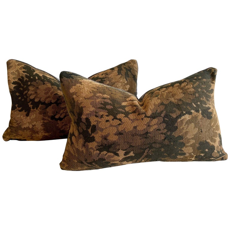 French Tapestry Lumbar Pillow with Insert at 1stDibs
