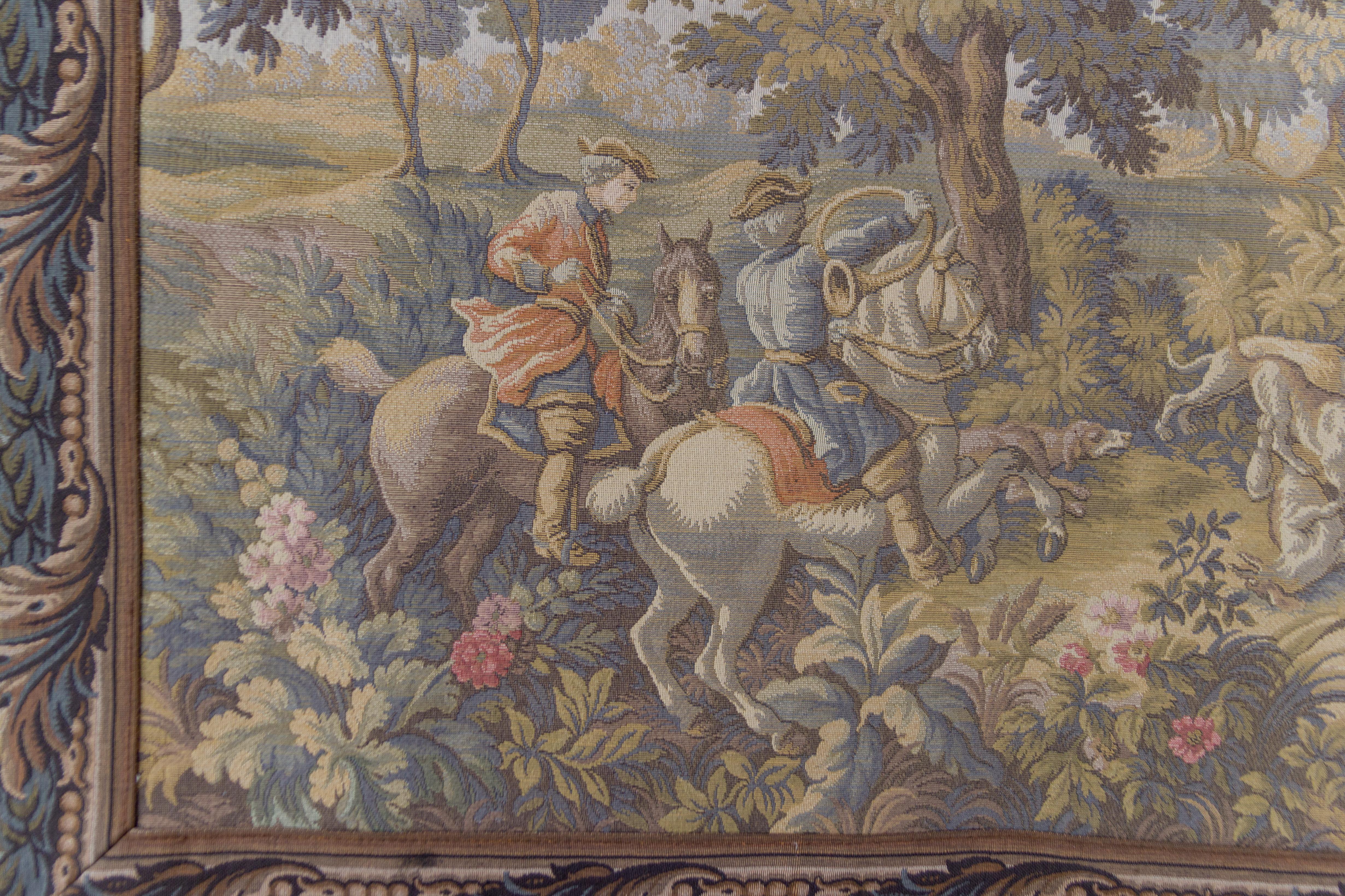 French Tapestry of Hunt Scene with Hounds and Deer 7