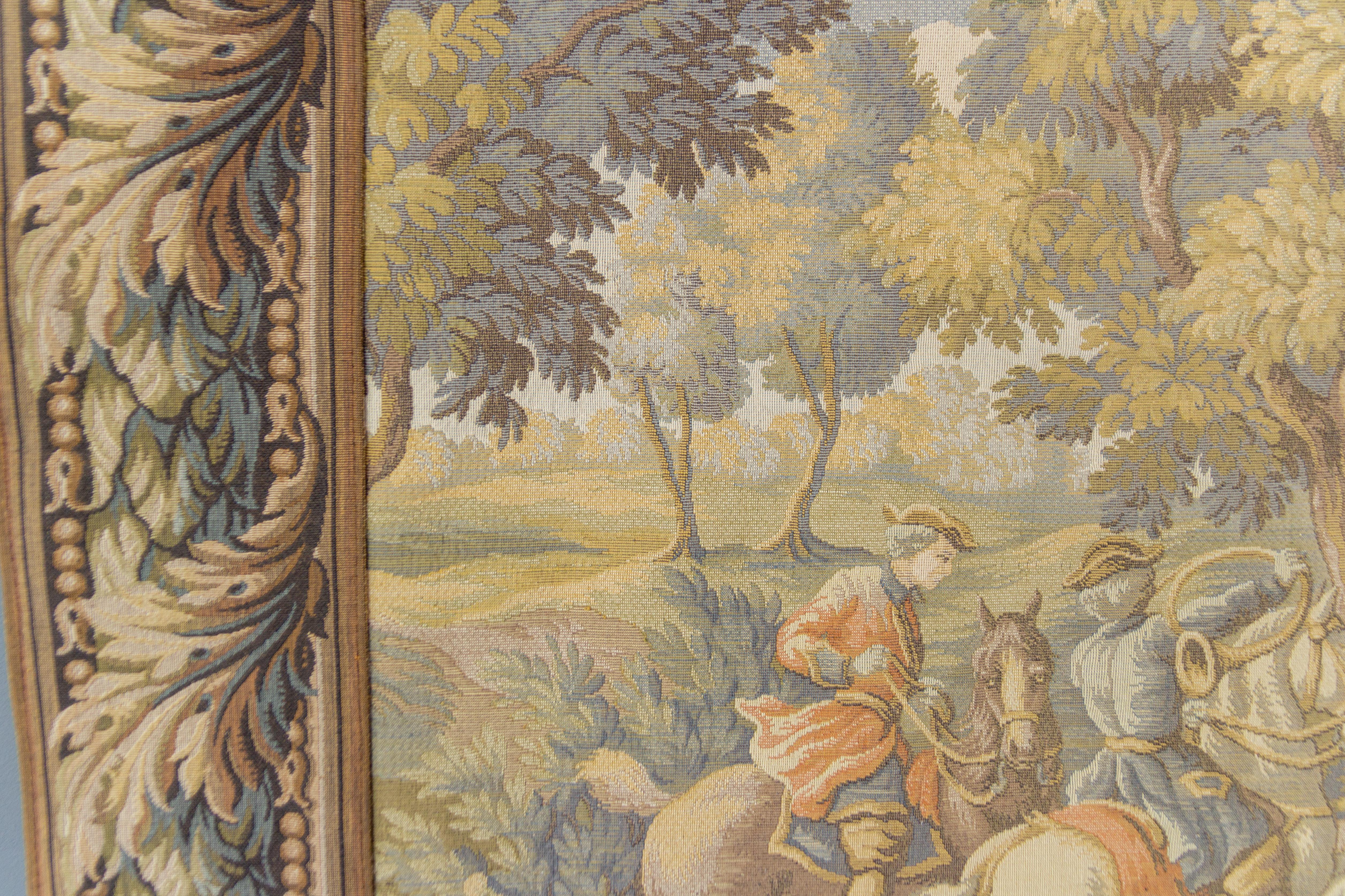 20th Century French Tapestry of Hunt Scene with Hounds and Deer