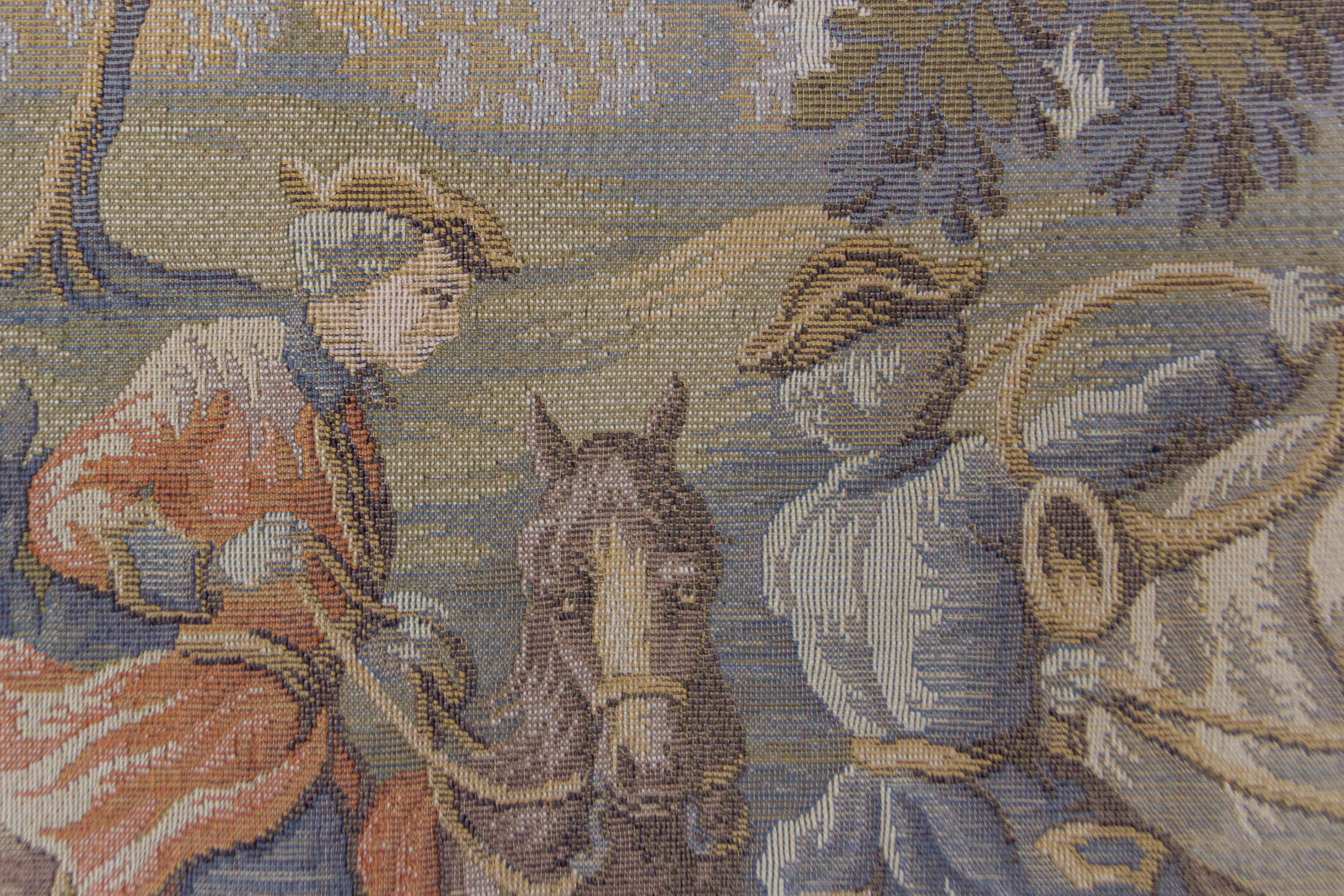 French Tapestry of Hunt Scene with Hounds and Deer 1