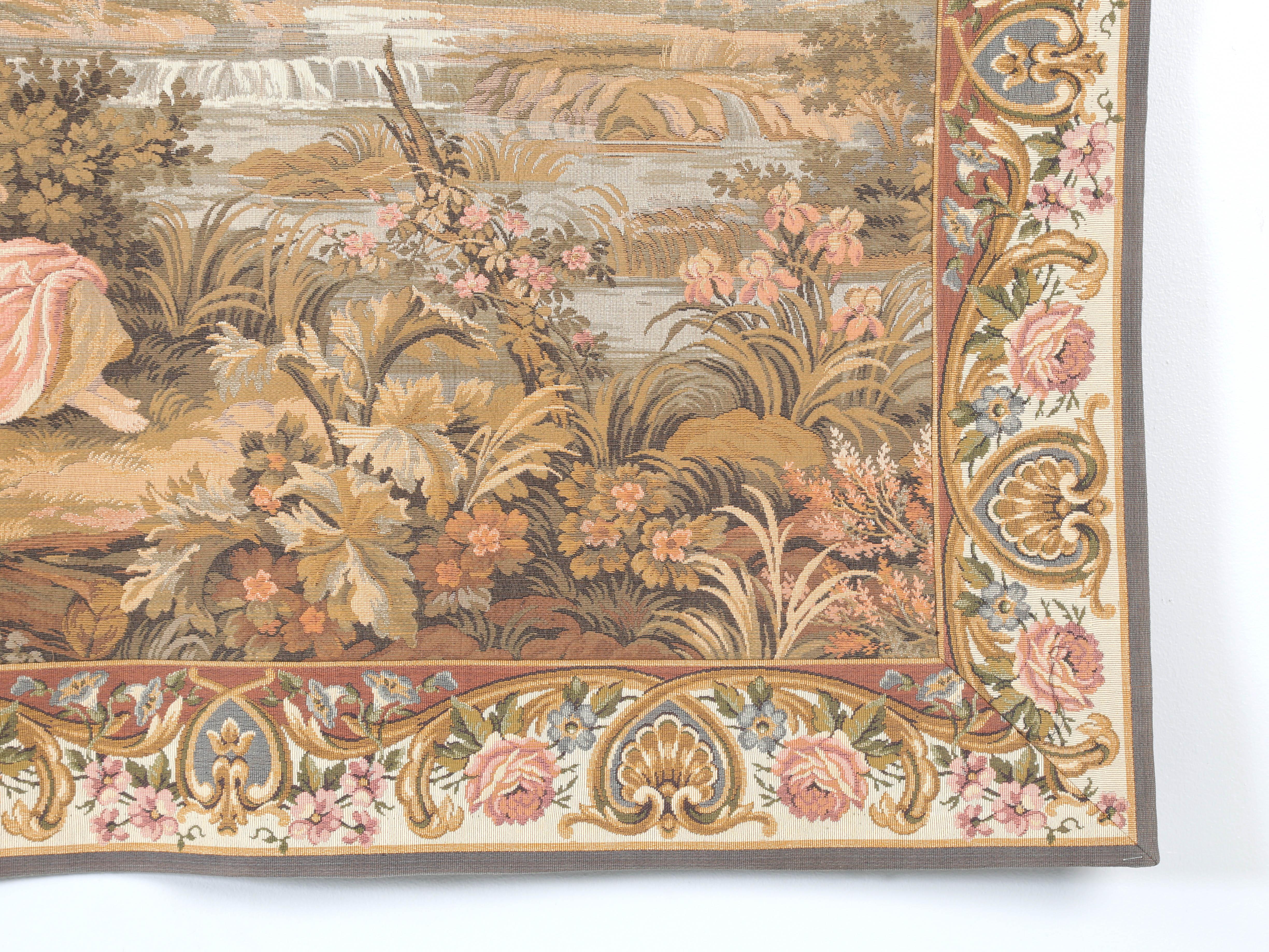 French Tapestry Panel from Paris Machine Made c1930's For Sale 6