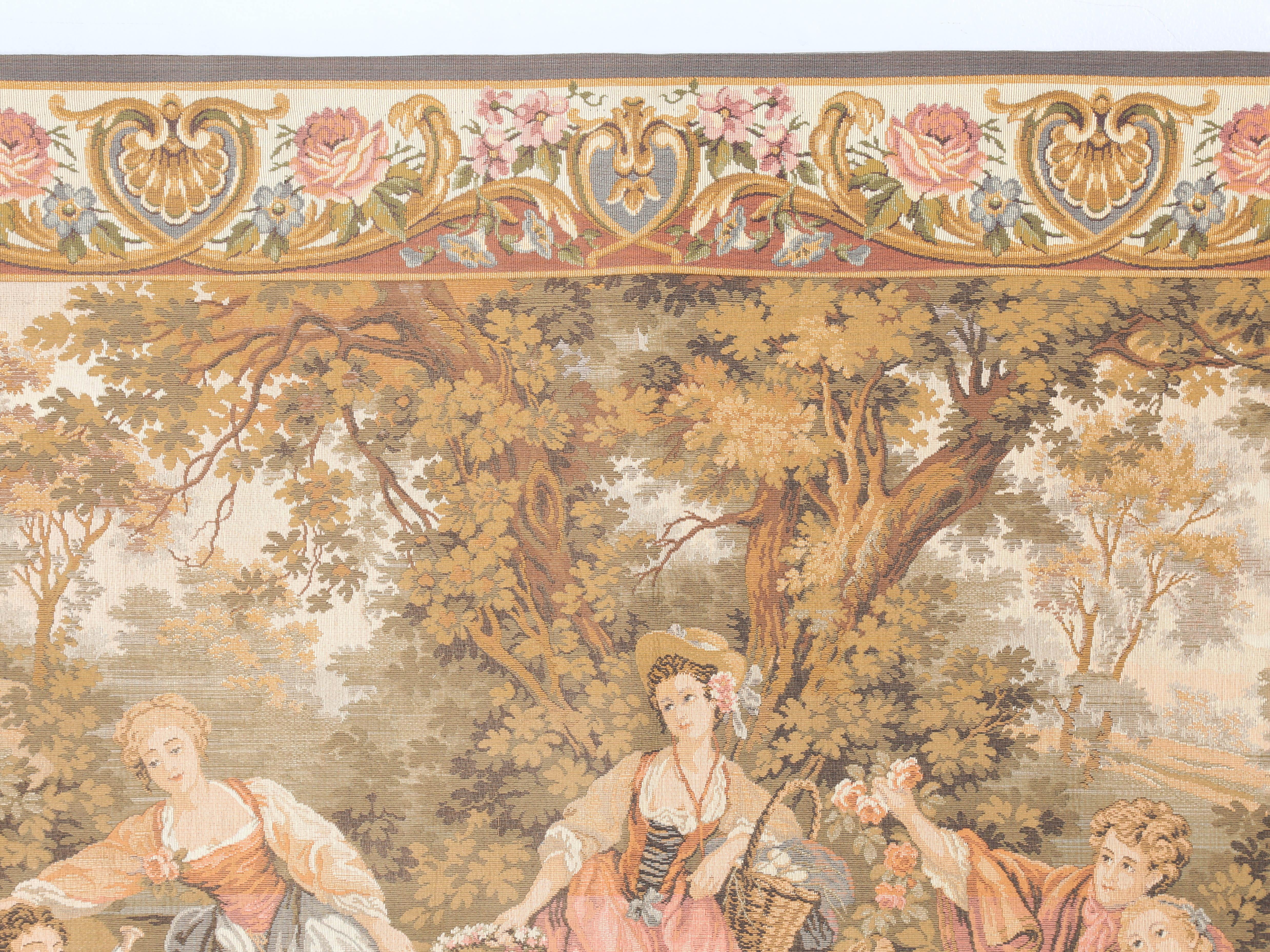French Tapestry Panel from Paris Machine Made c1930's In Good Condition For Sale In Chicago, IL