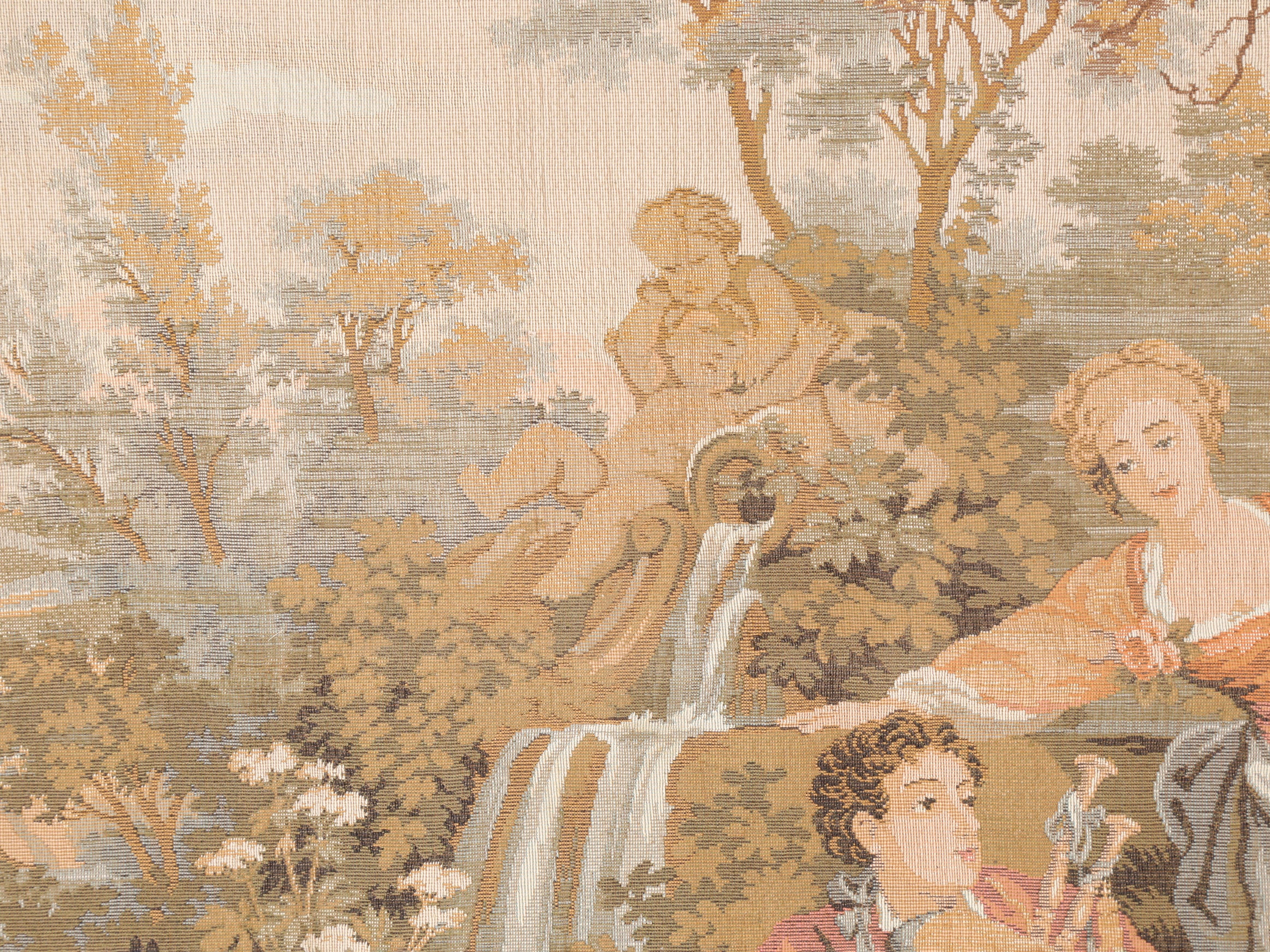 Wool French Tapestry Panel from Paris Machine Made c1930's For Sale