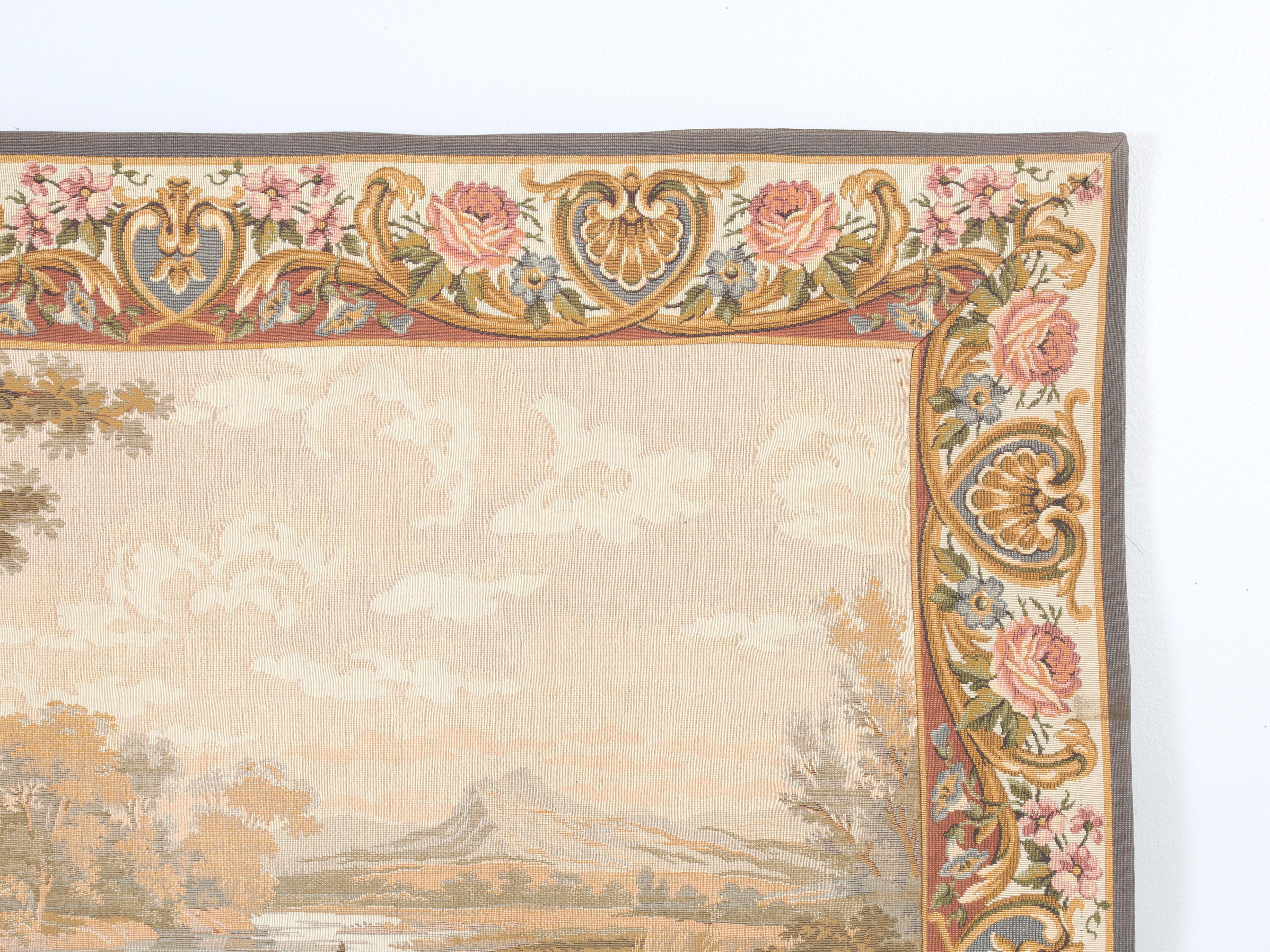 French Tapestry Panel from Paris Machine Made c1930's For Sale 3
