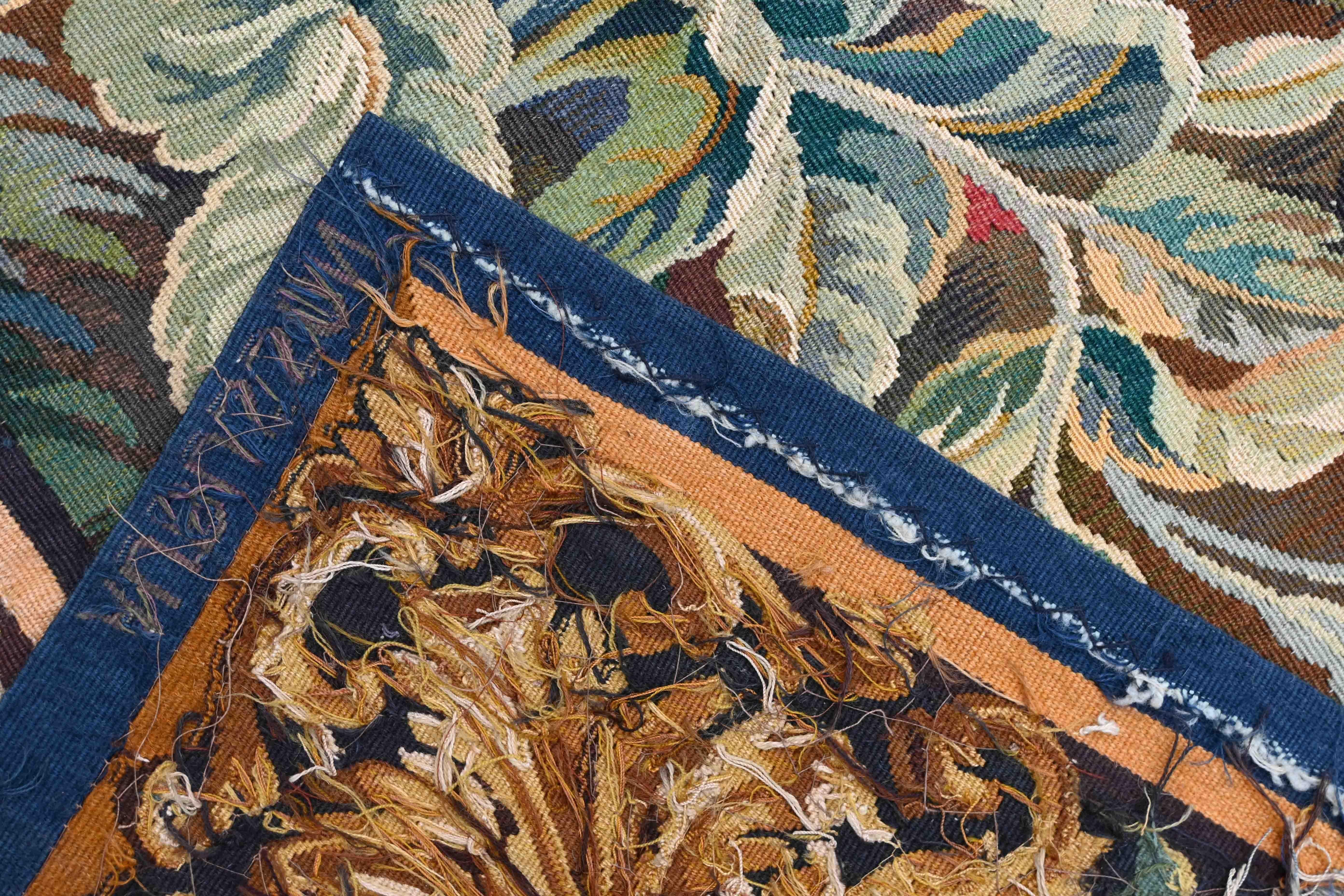 French Tapestry Signed By The Aubusson Factory, Circa 1860 - 278lx200h - No 1474 For Sale 1