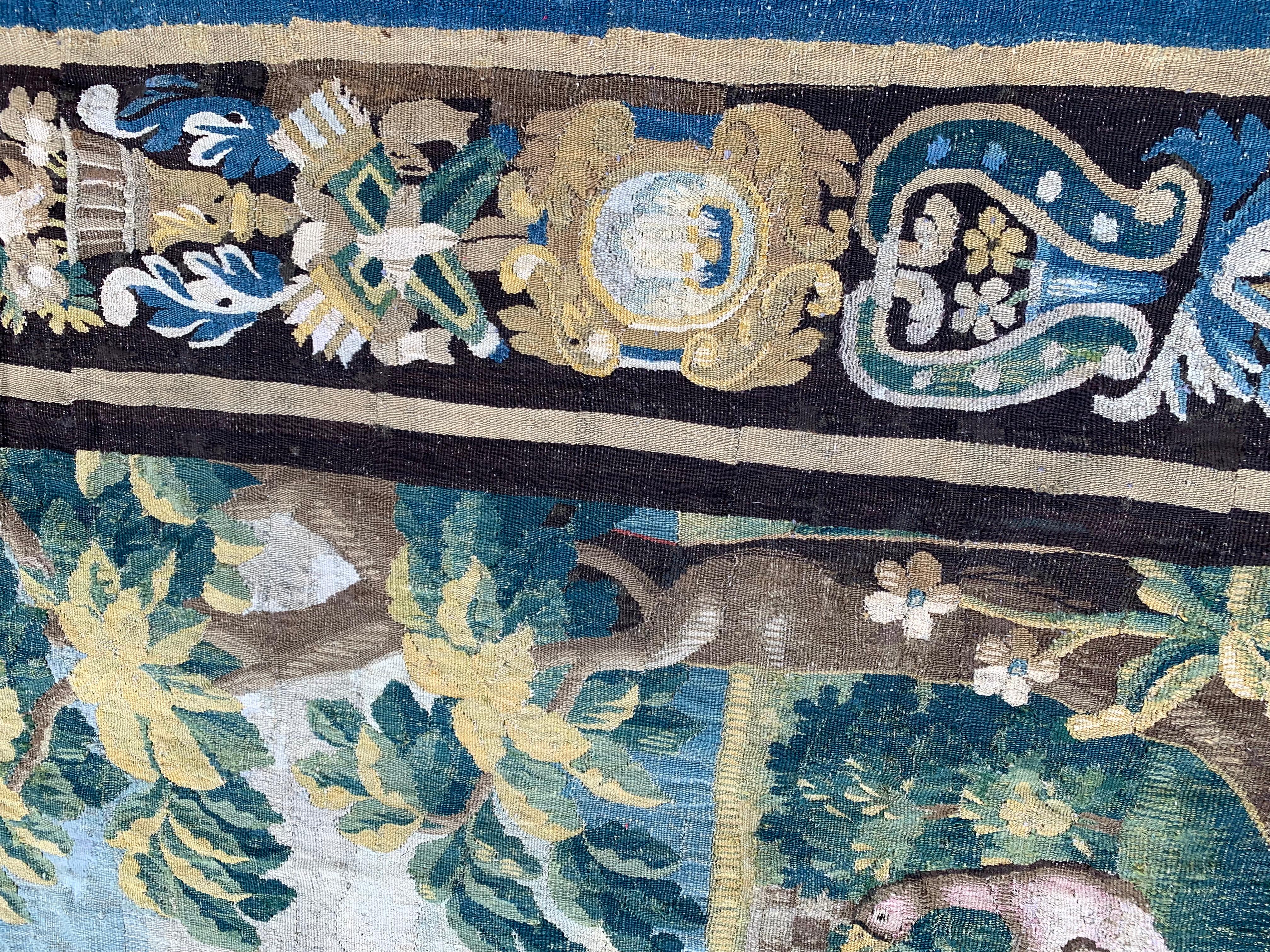 French Tapestry - Tapisserie Verdure Royale de Felletin For Sale 5