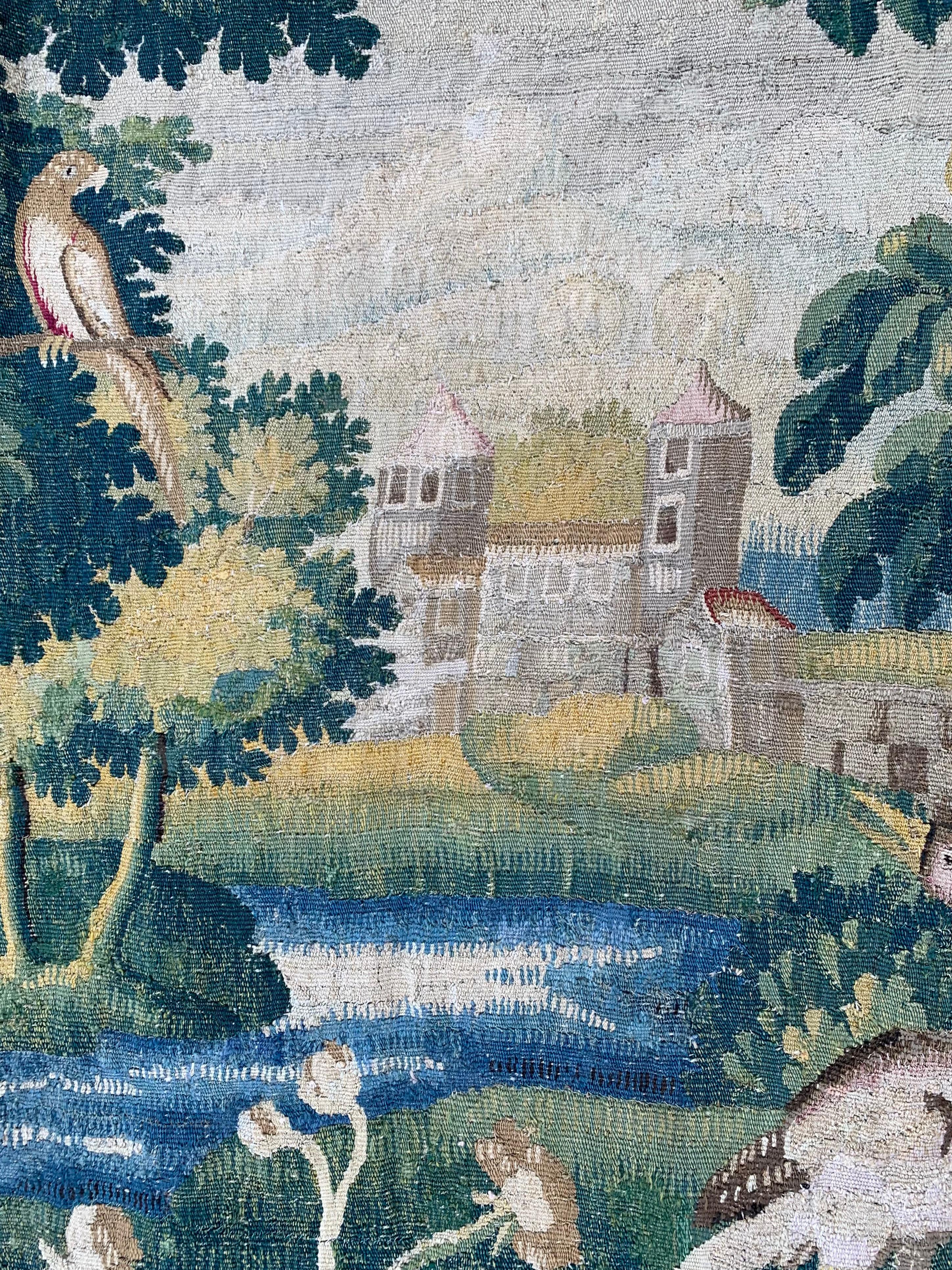 Late 18th Century French Tapestry - Tapisserie Verdure Royale de Felletin For Sale