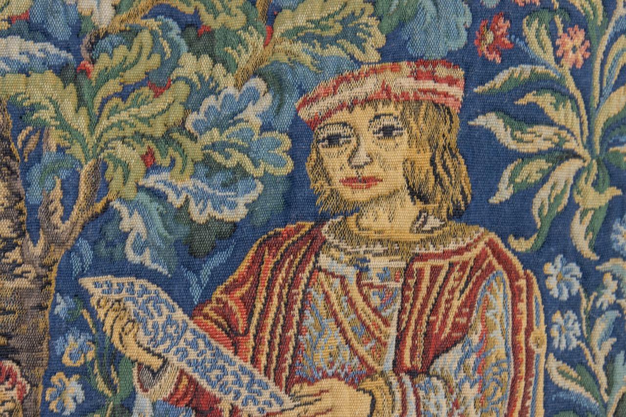 Französischer Wandteppich The Lady with an Organ von Tapisseries du Lion, ca. 1970er Jahre im Angebot 2