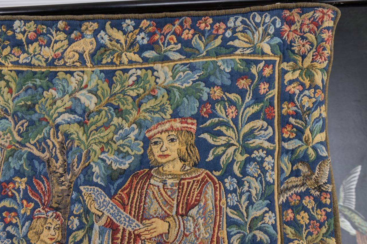 Französischer Wandteppich The Lady with an Organ von Tapisseries du Lion, ca. 1970er Jahre im Angebot 3