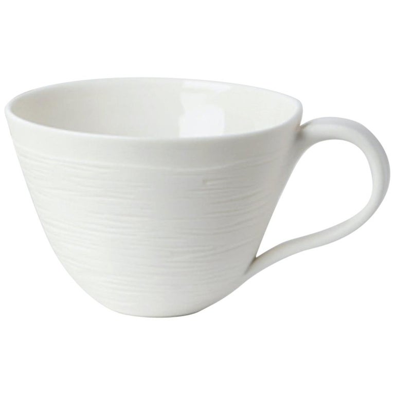 French Tea Cup Vague / Set of 4 + Saucers For Sale