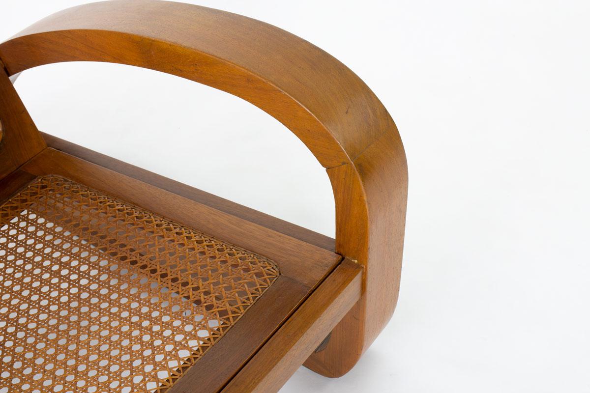 Fauteuils en teck et cannage, 1950, ensemble de 2 en vente 5