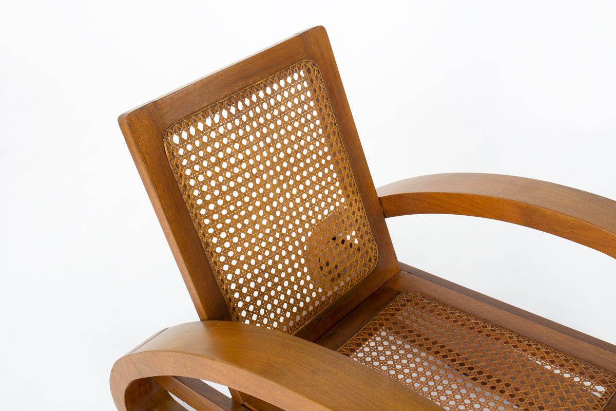 Fauteuils en teck et cannage, 1950, ensemble de 2 en vente 6