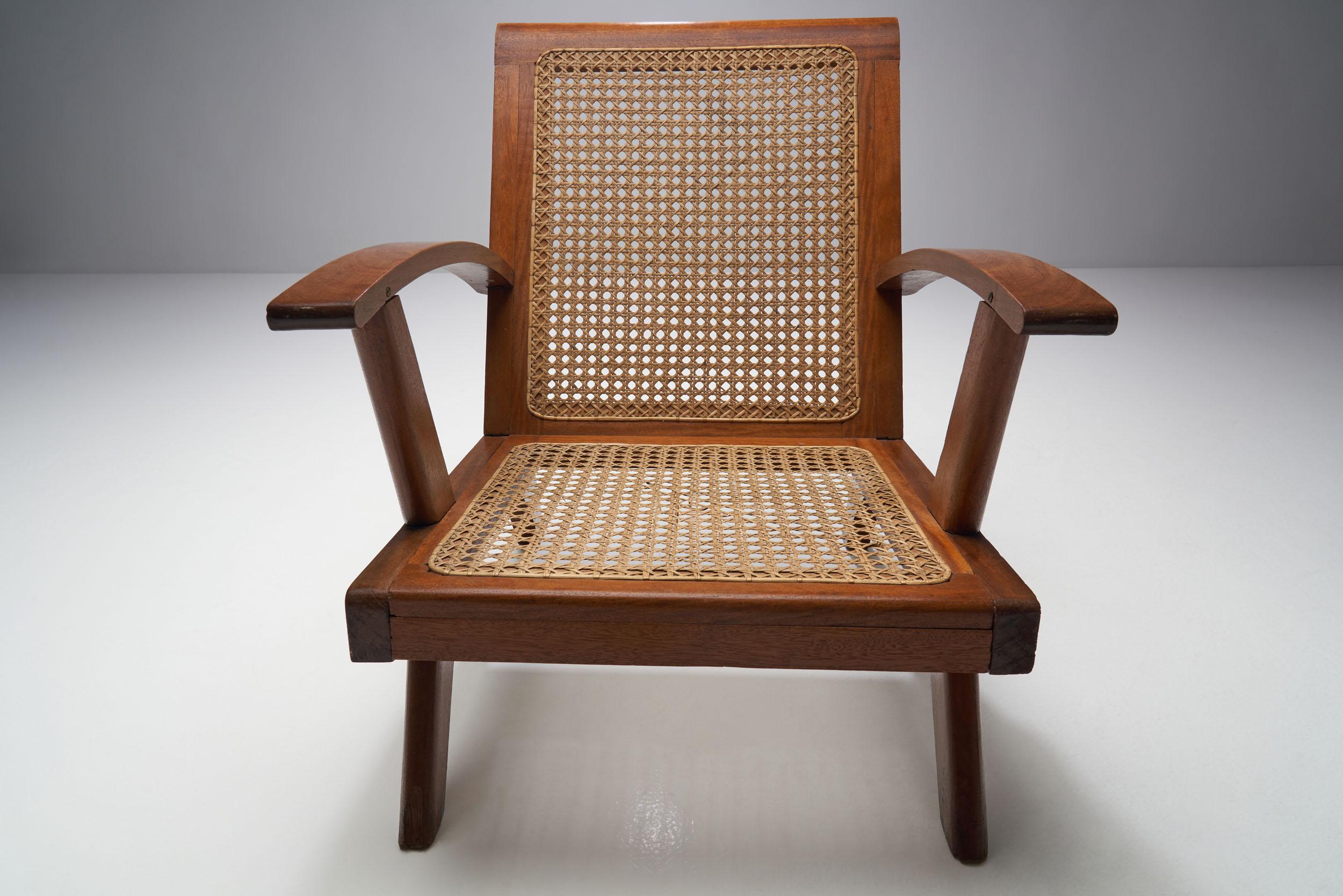 French Teak Armchair, France, 1950s For Sale 2