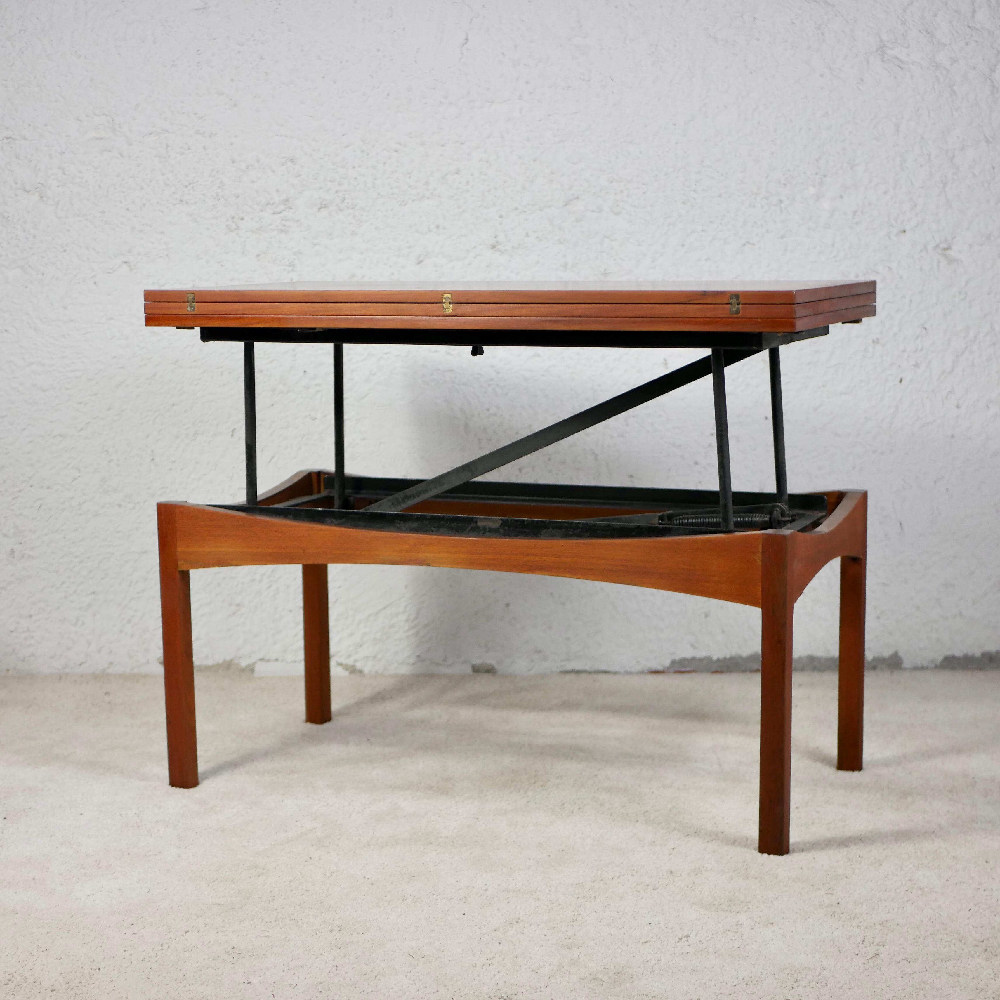 Mid-Century Modern French Teak Expandable System Table