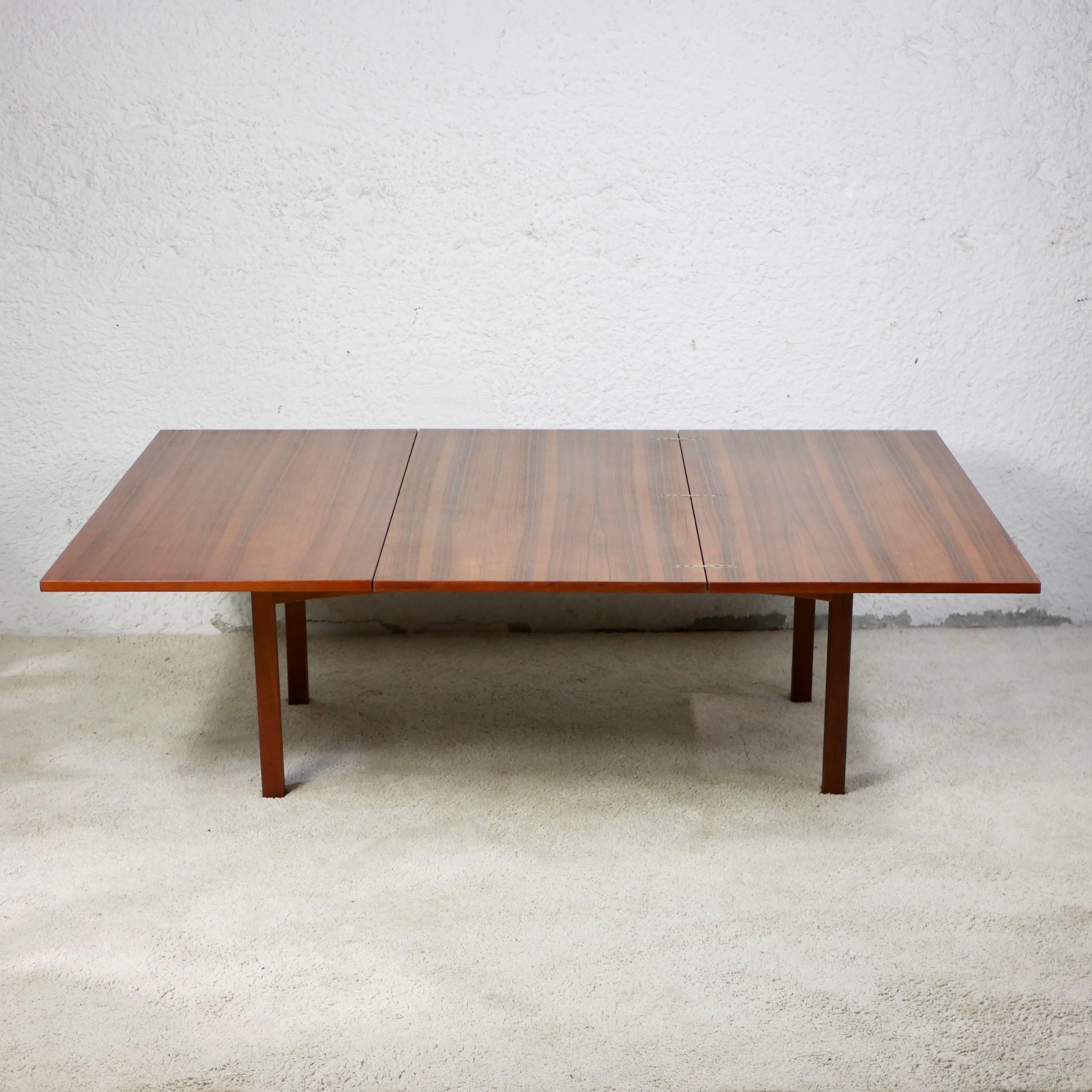 Wrought Iron French Teak Expandable System Table
