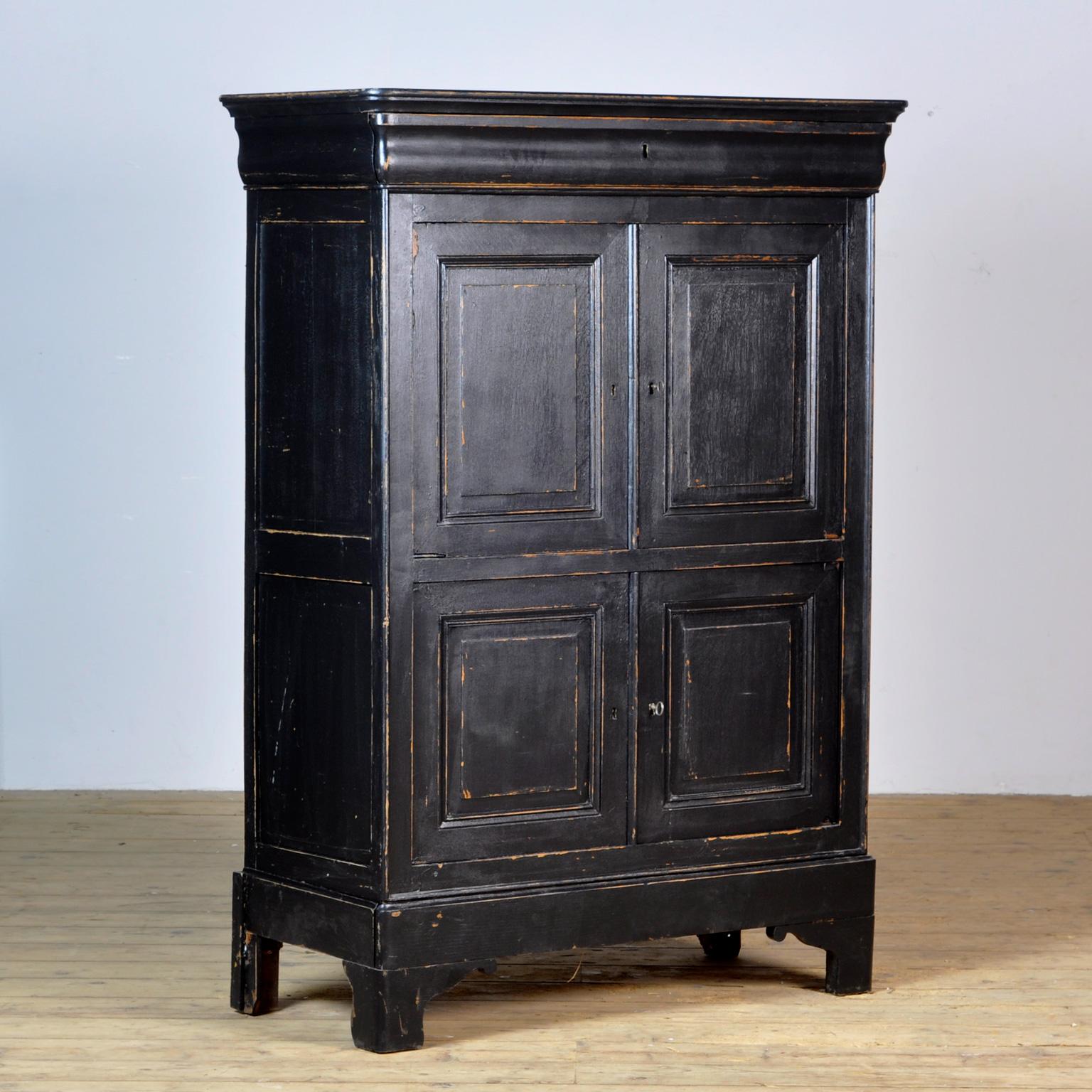 French Provincial French Teak Maiden Cabinet, 1940s