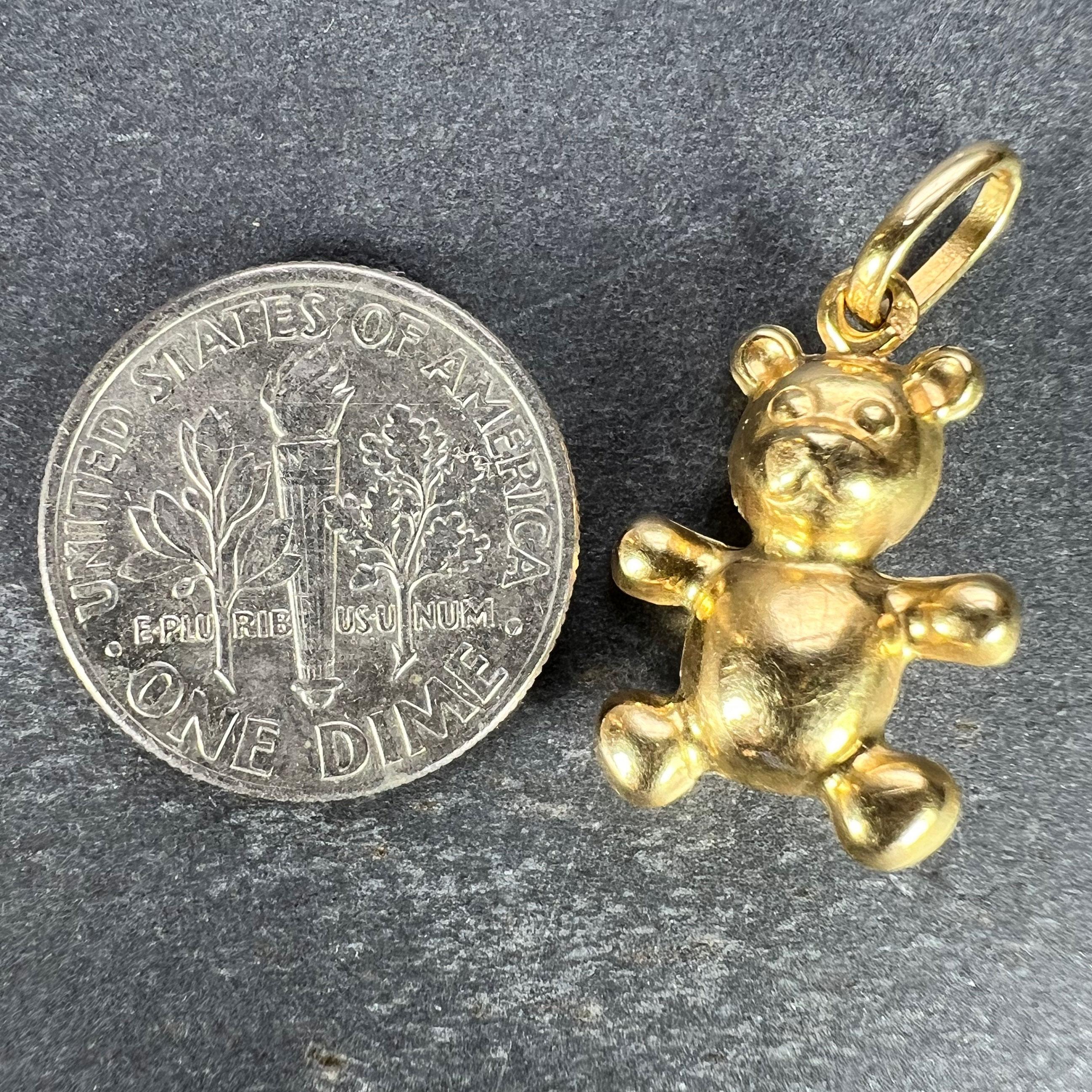 French Teddy Bear 18 Karat Yellow Gold Charm Pendant For Sale 6