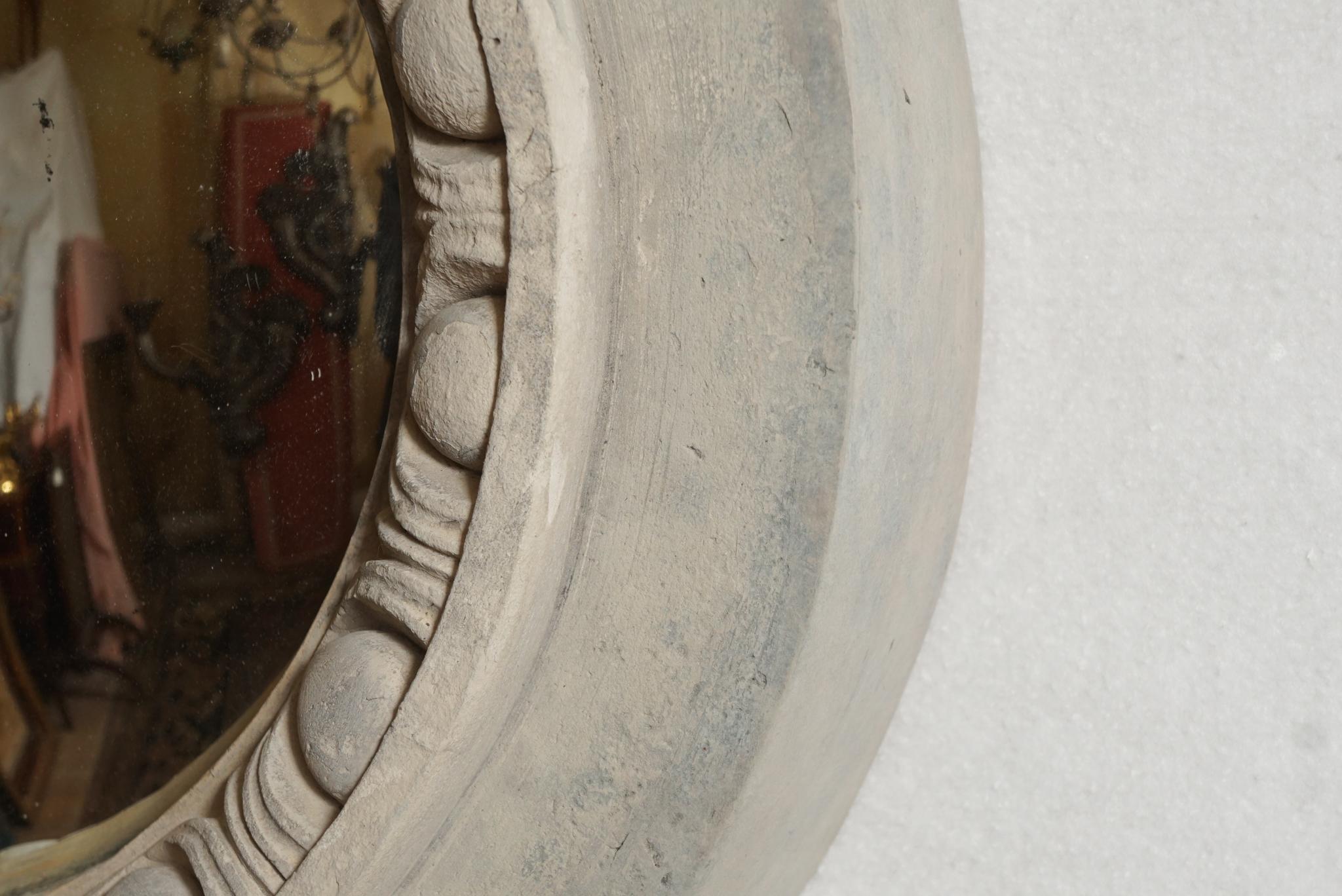 Neoclassical French Terra Cotta Late 18th Century Convex Mirror For Sale