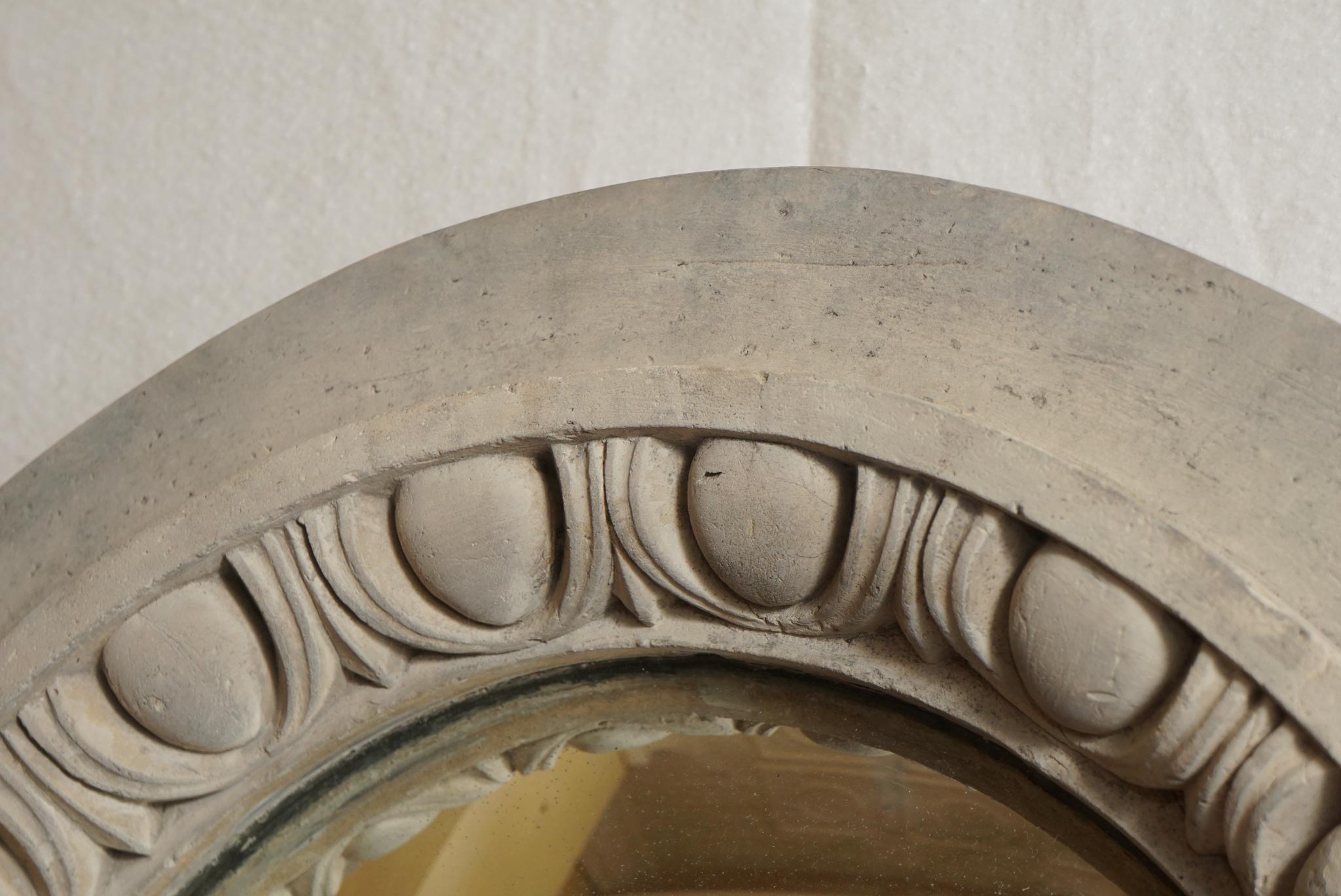 Terracotta French Terra Cotta Late 18th Century Convex Mirror For Sale