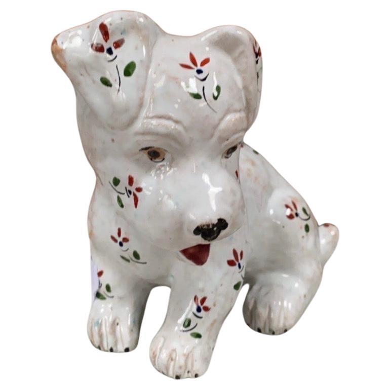 French Terracotta Majolica Dog Normandy Circa 1900 For Sale 4