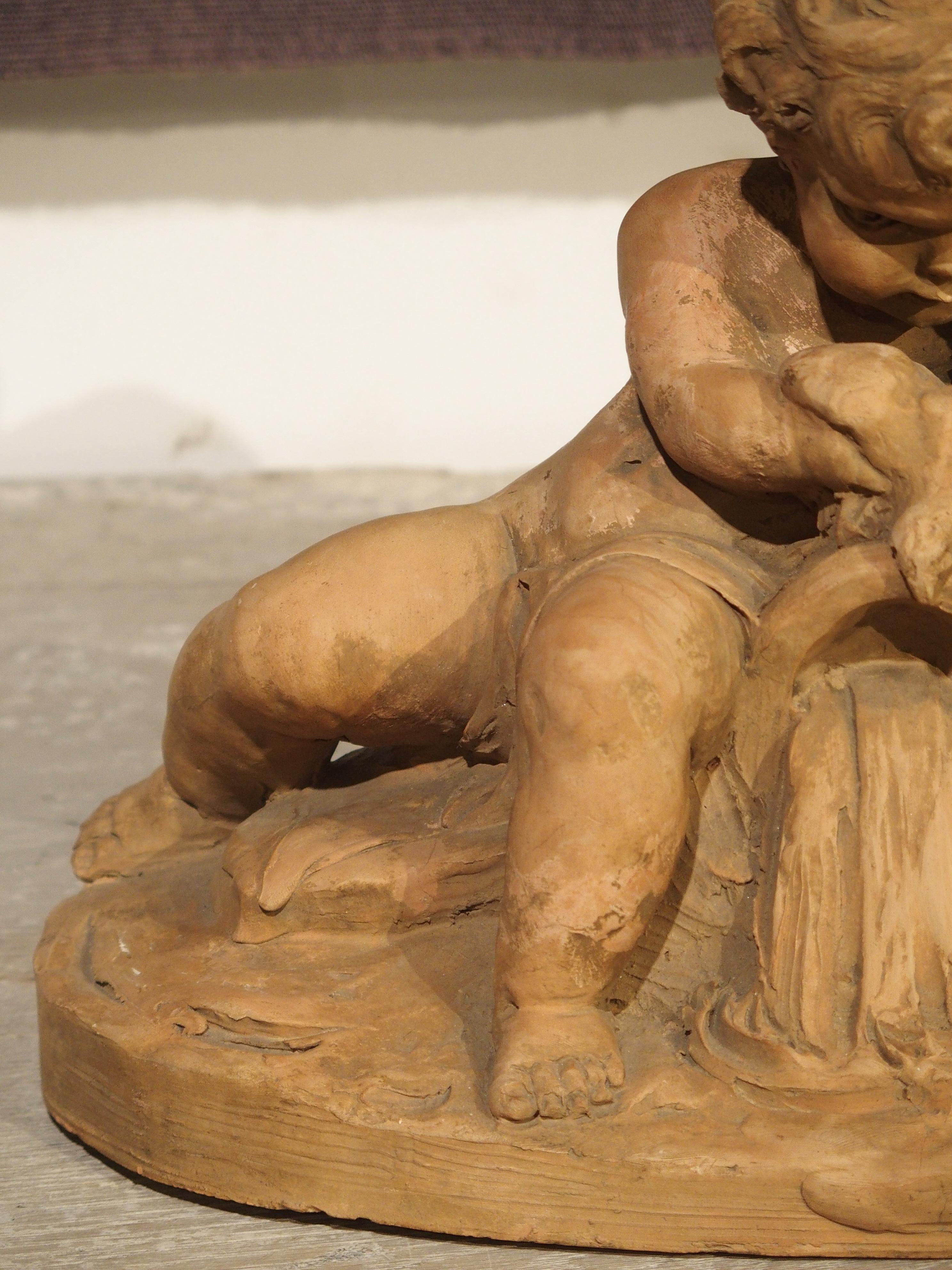 Sculpté à la main Sculpture française en terre cuite de Fernand Guignier, début ou milieu des années 1900 en vente