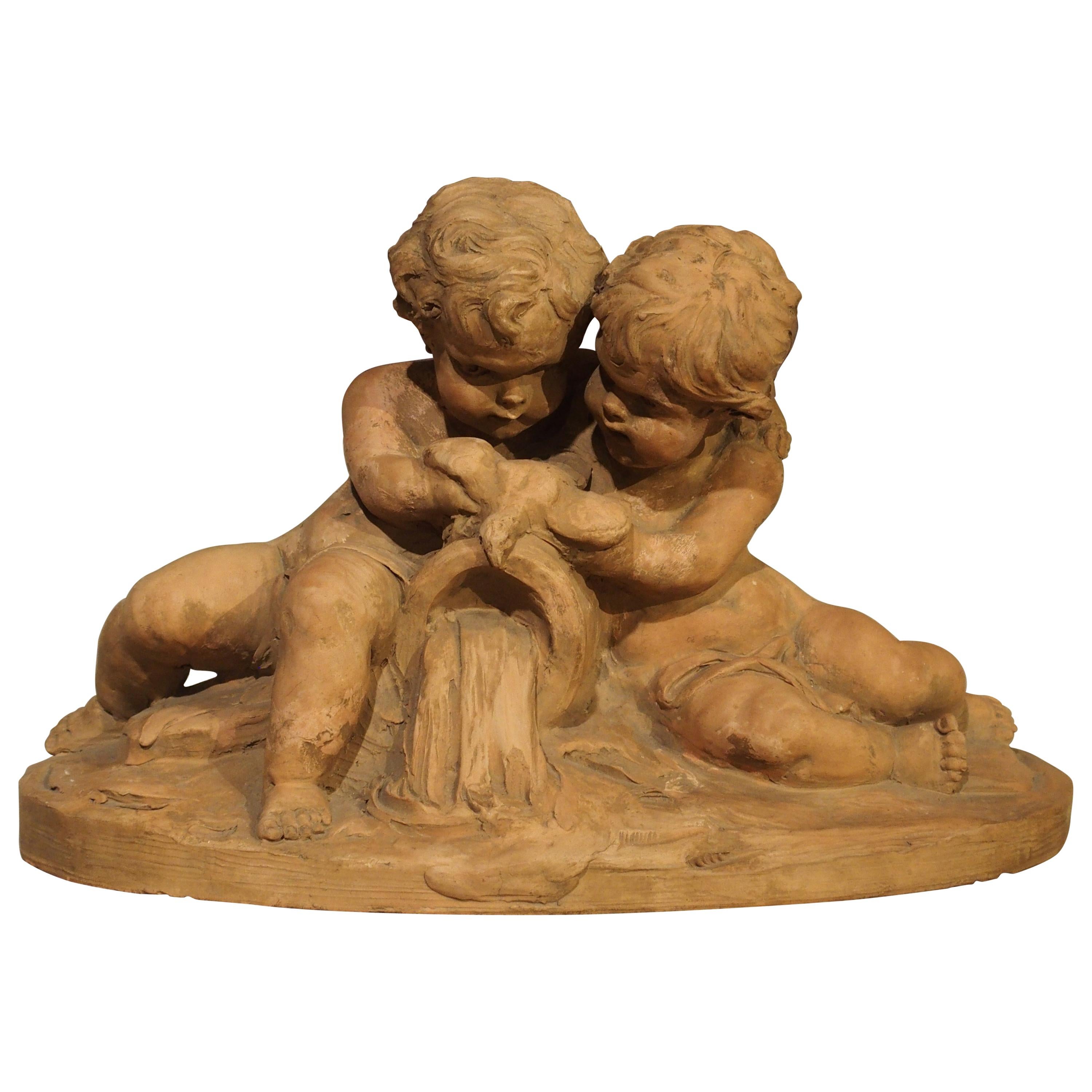 French Terracotta Sculpture by Fernand Guignier, Early to Mid-1900s For Sale