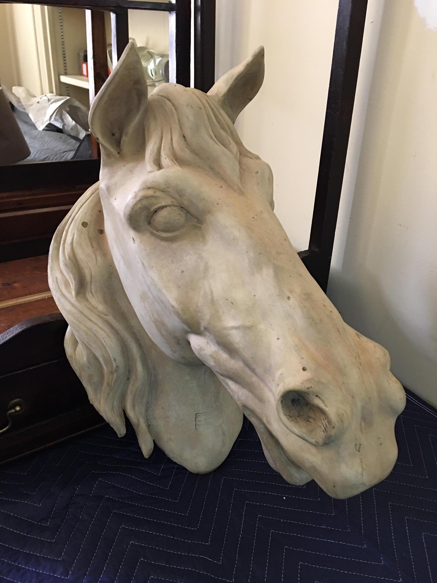 Terracotta French Terracota Horse Head, 20th Century