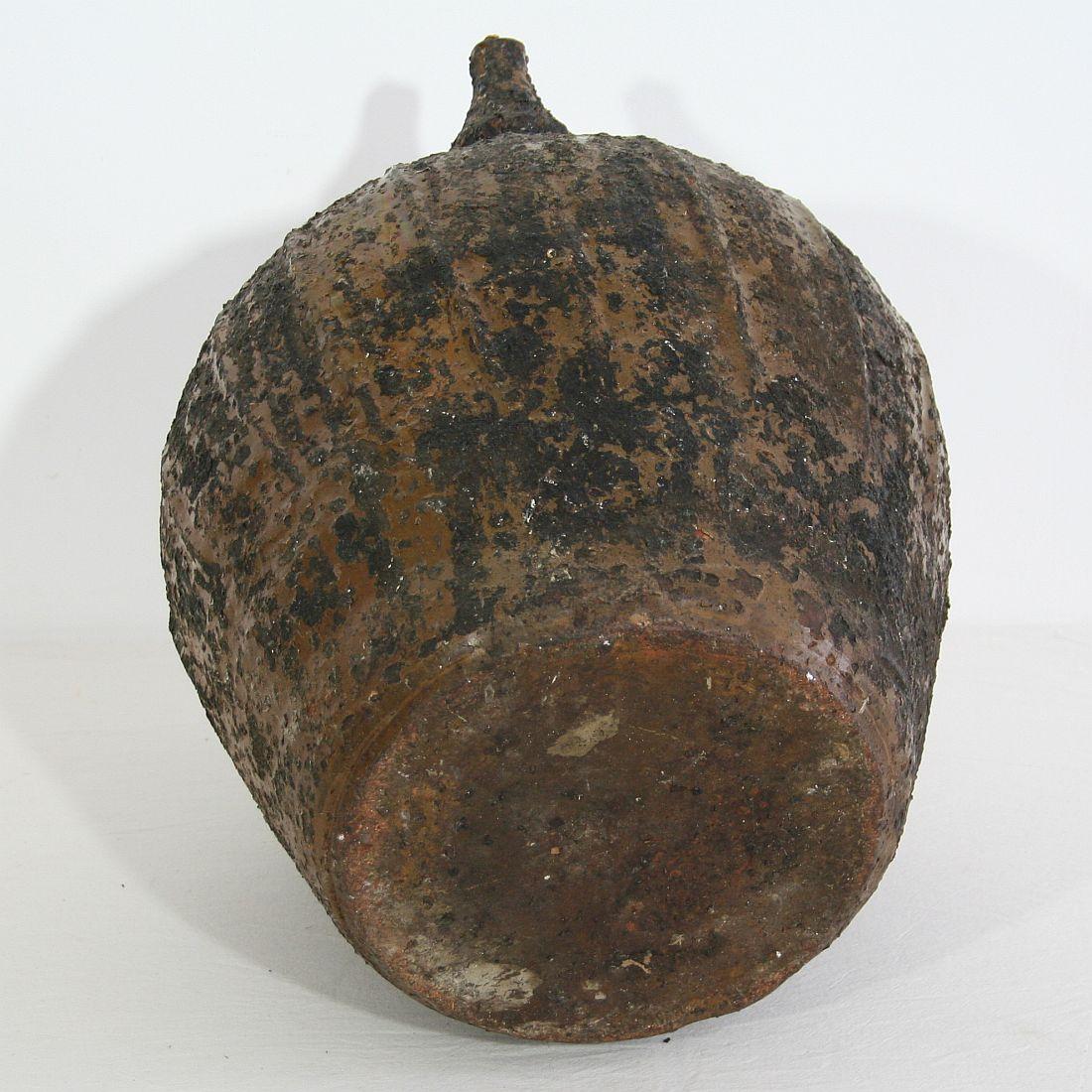 18th Century and Earlier French Terracotta 18th Century Walnut Oil Jug