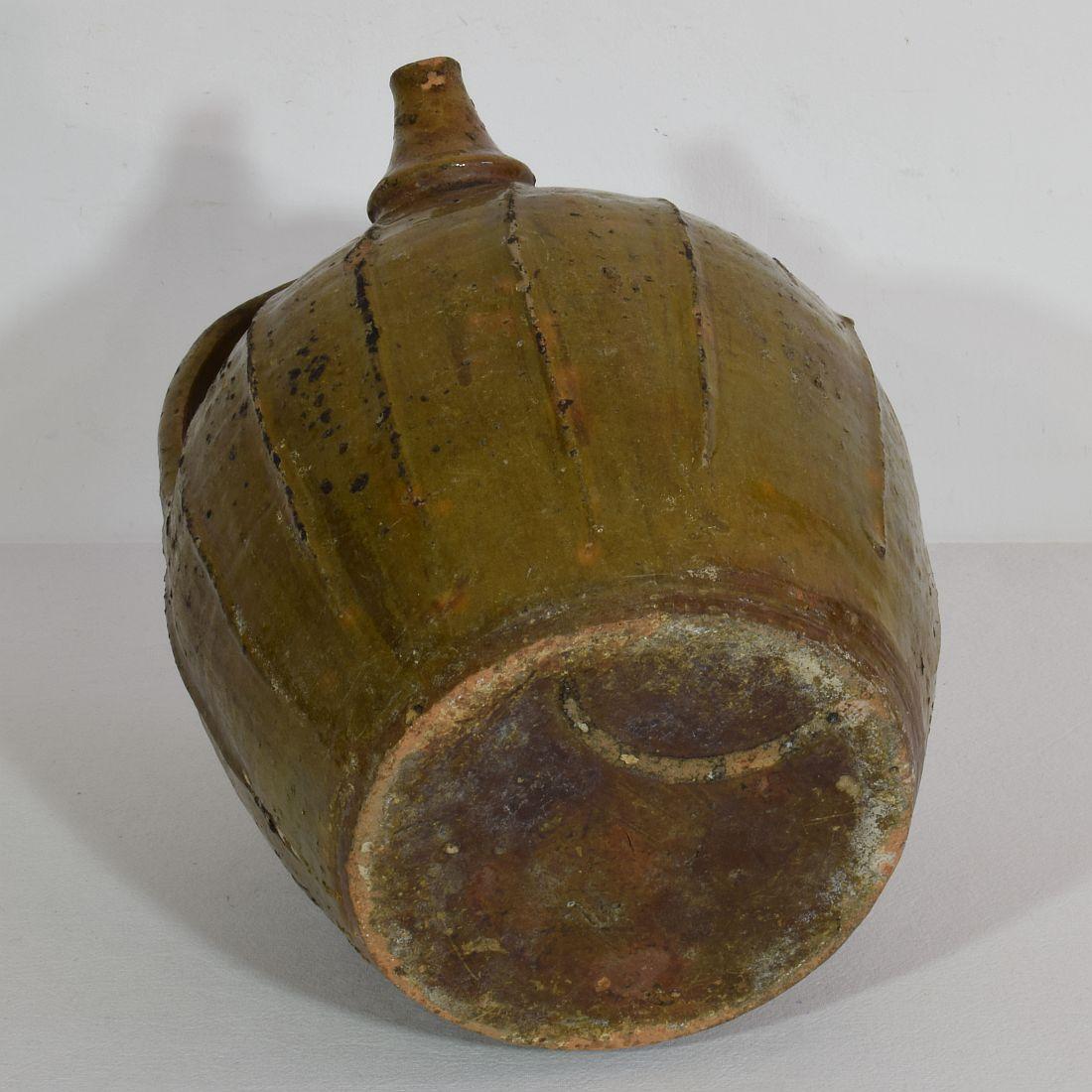 French Terracotta 18th Century Walnut Oil Jug 2