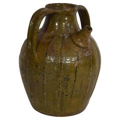 French Terracotta 18th Century Walnut Oil Jug